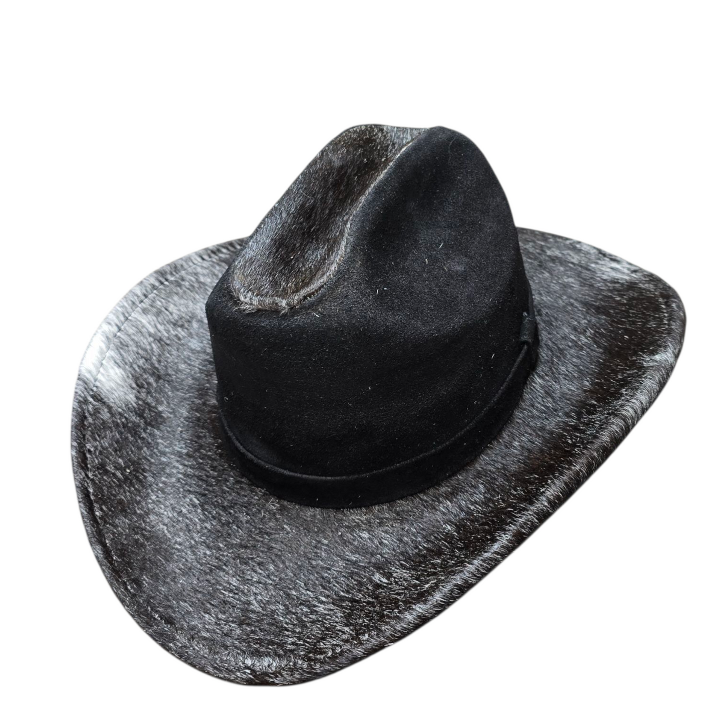Genuine Cowhide Hat - Black & White