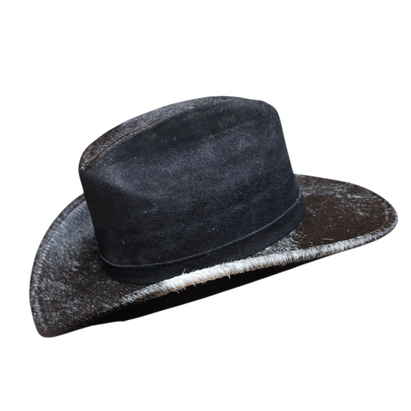 Genuine Cowhide Hat - Black & White