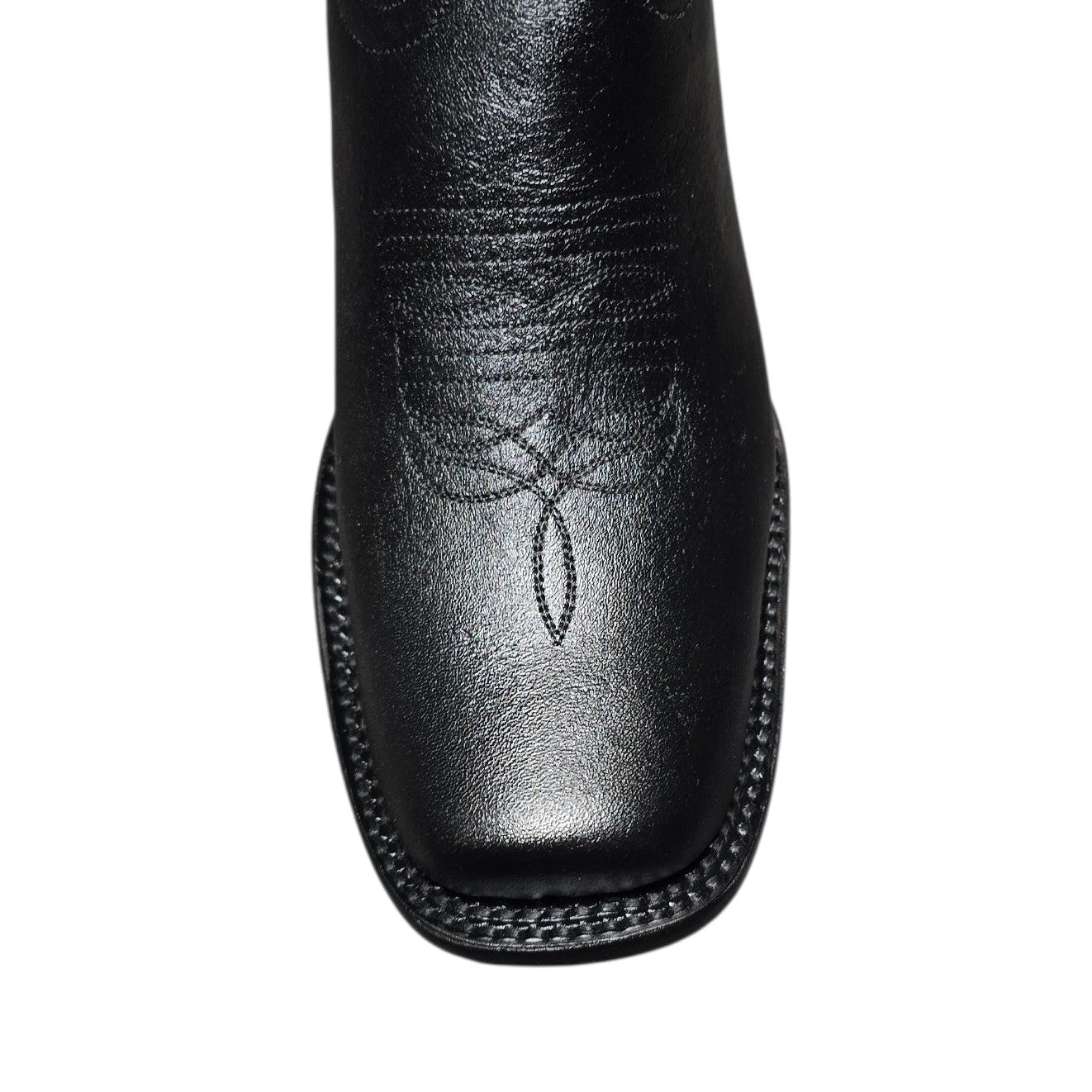 Cowboy Boots (0149) - 14.5" Black Leather w/ Western Stitching and Square Toe