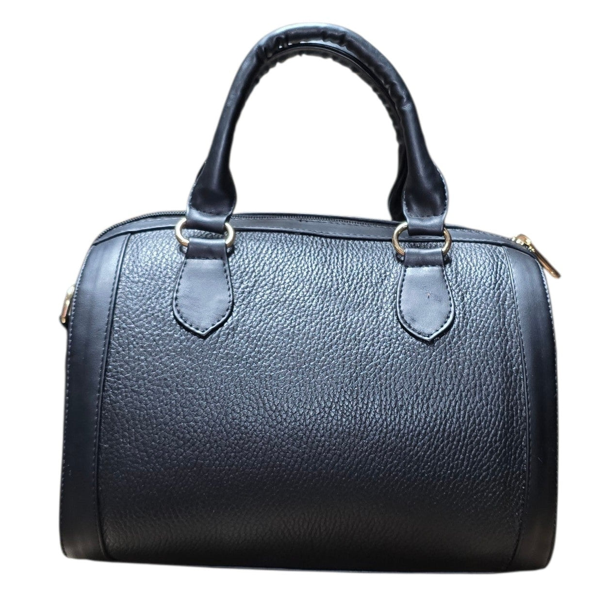 Handmade Leather Bag (0023) - Black Leather Bag w/ Genuine Cowhide (Extra Strap Included)
