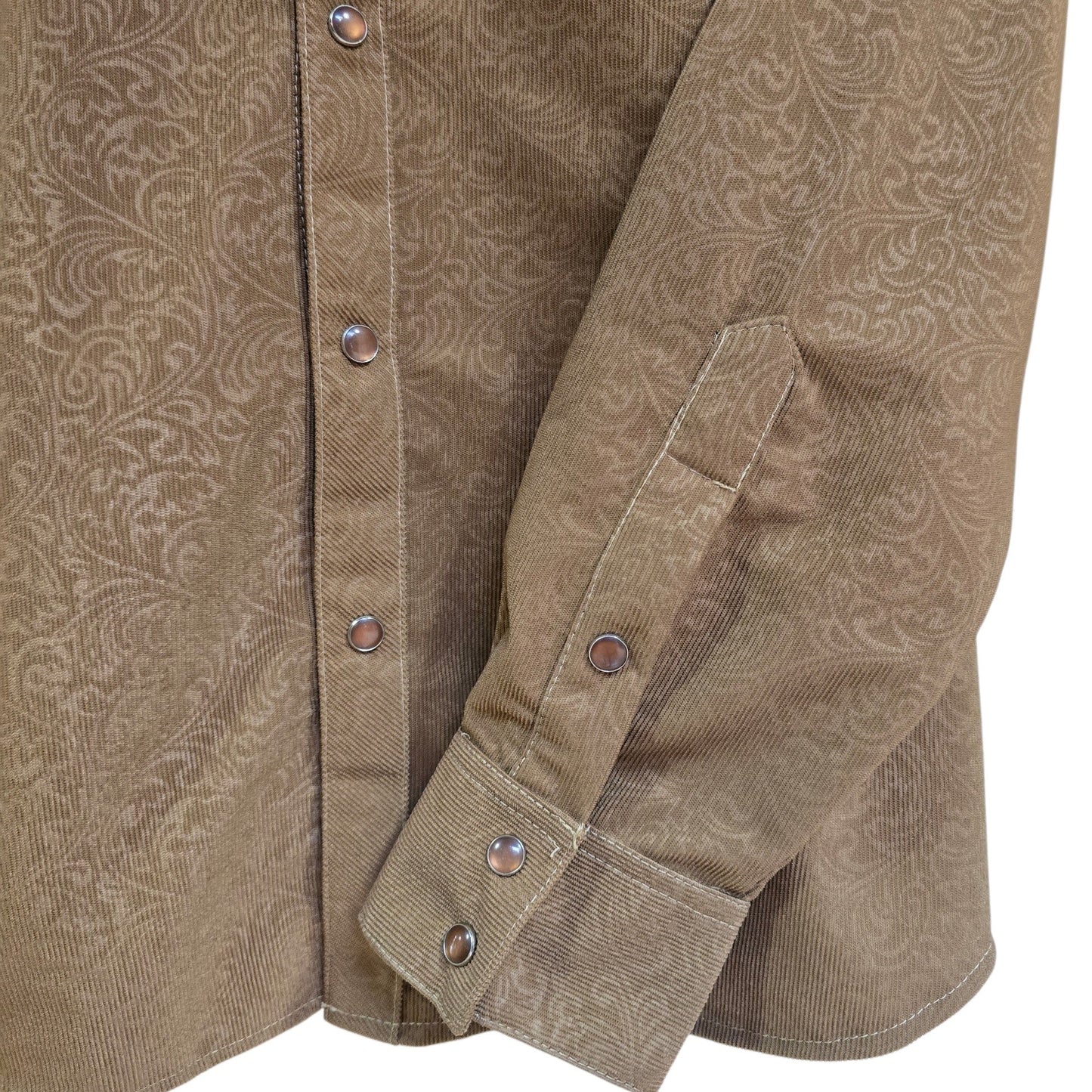 Western Shirt (0032) - Brown Paisley Print