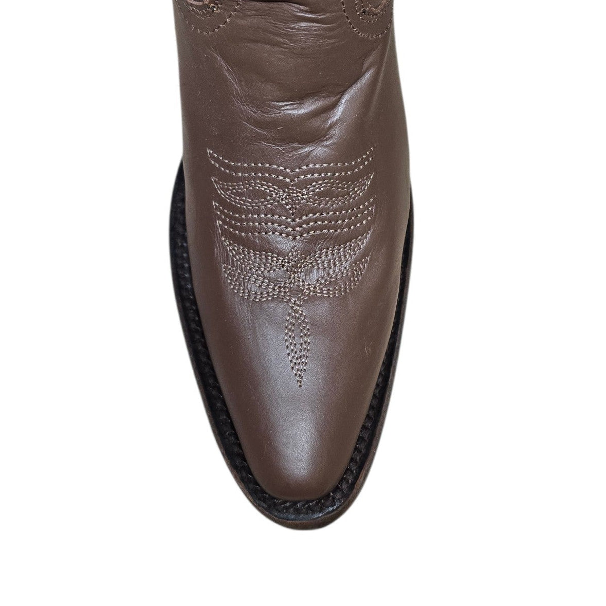 Cowboy Boots (0187) - 15.5" Brown Leather Boots w/ Round Toe