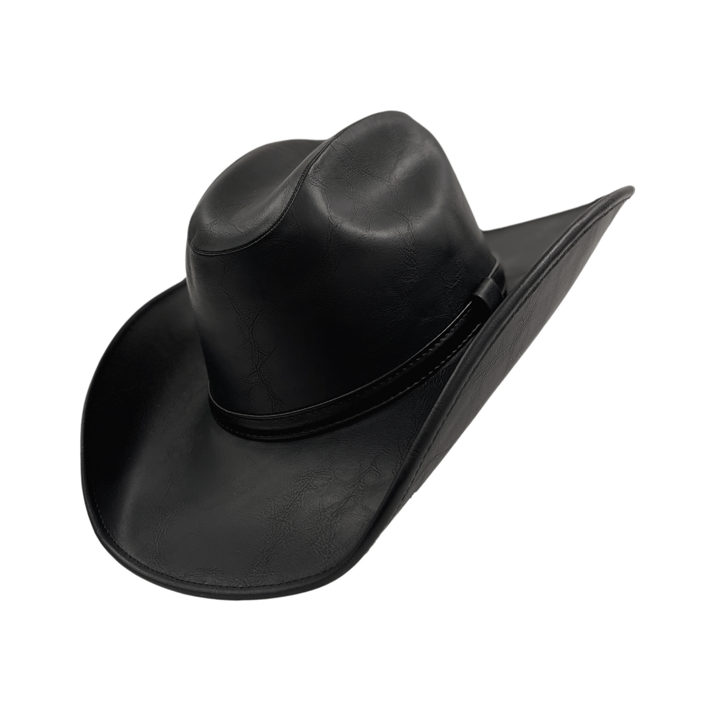 Outlaw Black Faux-Leather Hat