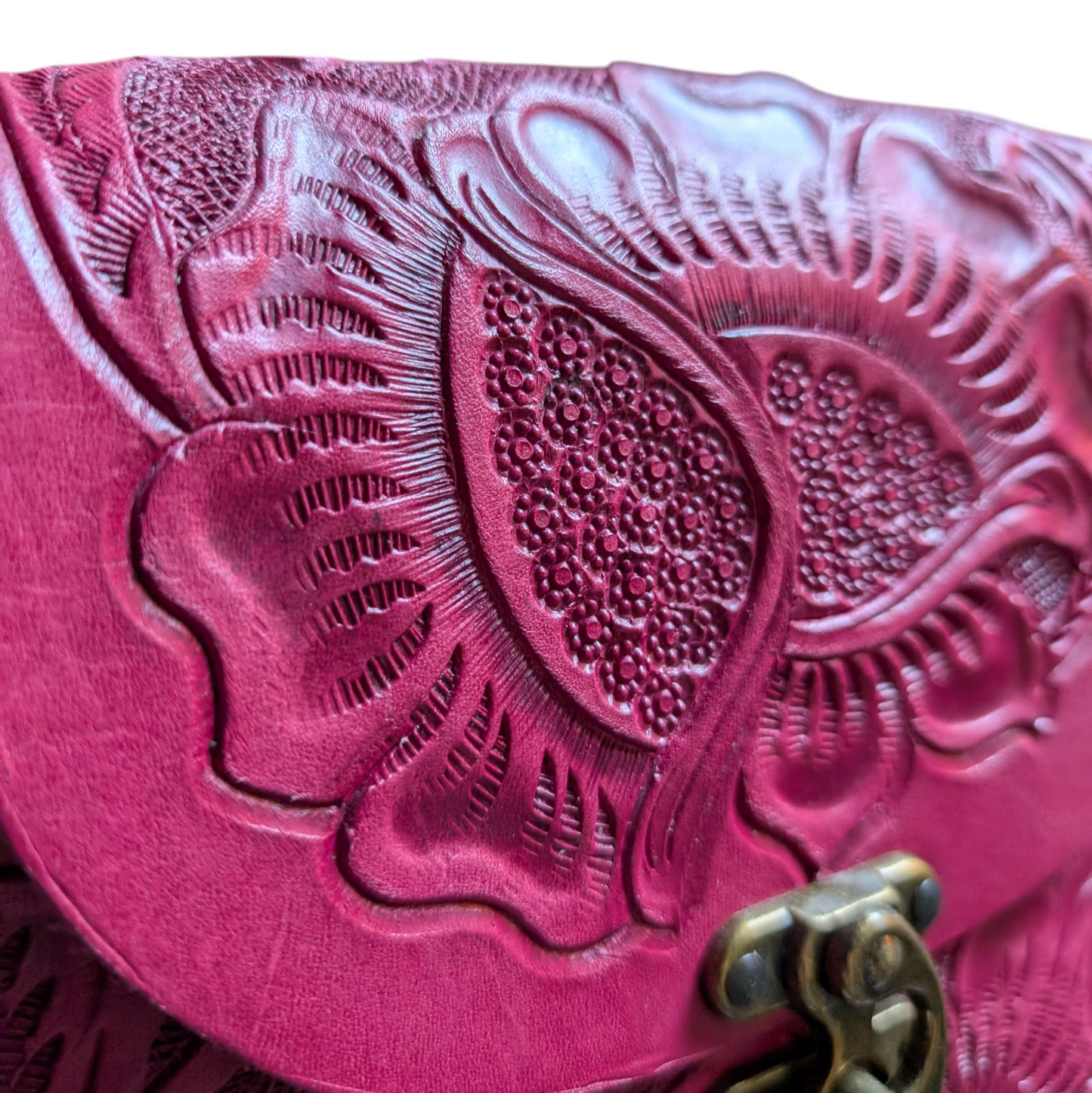 Handmade Leather Bag (0012) - Pink