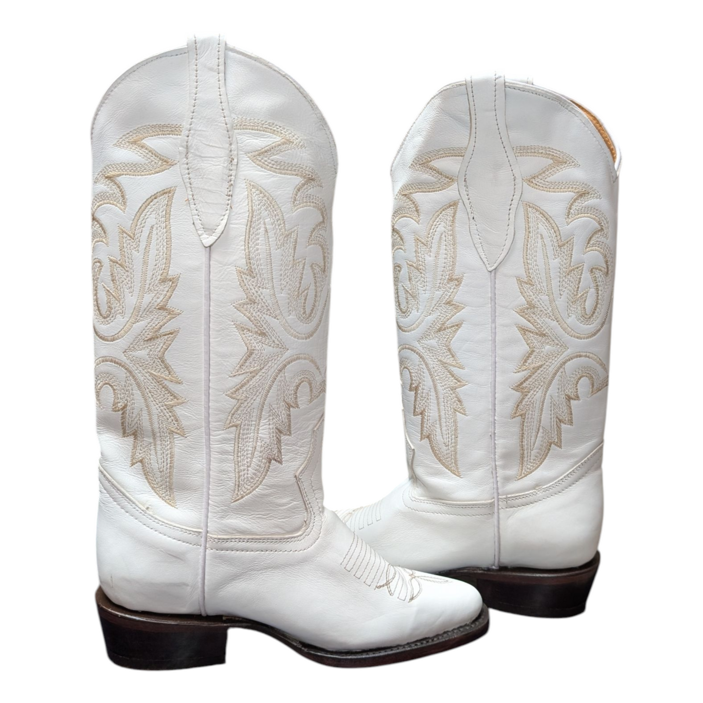 Women's Cowboy Boots (0060) - 14.5" White Round Toe