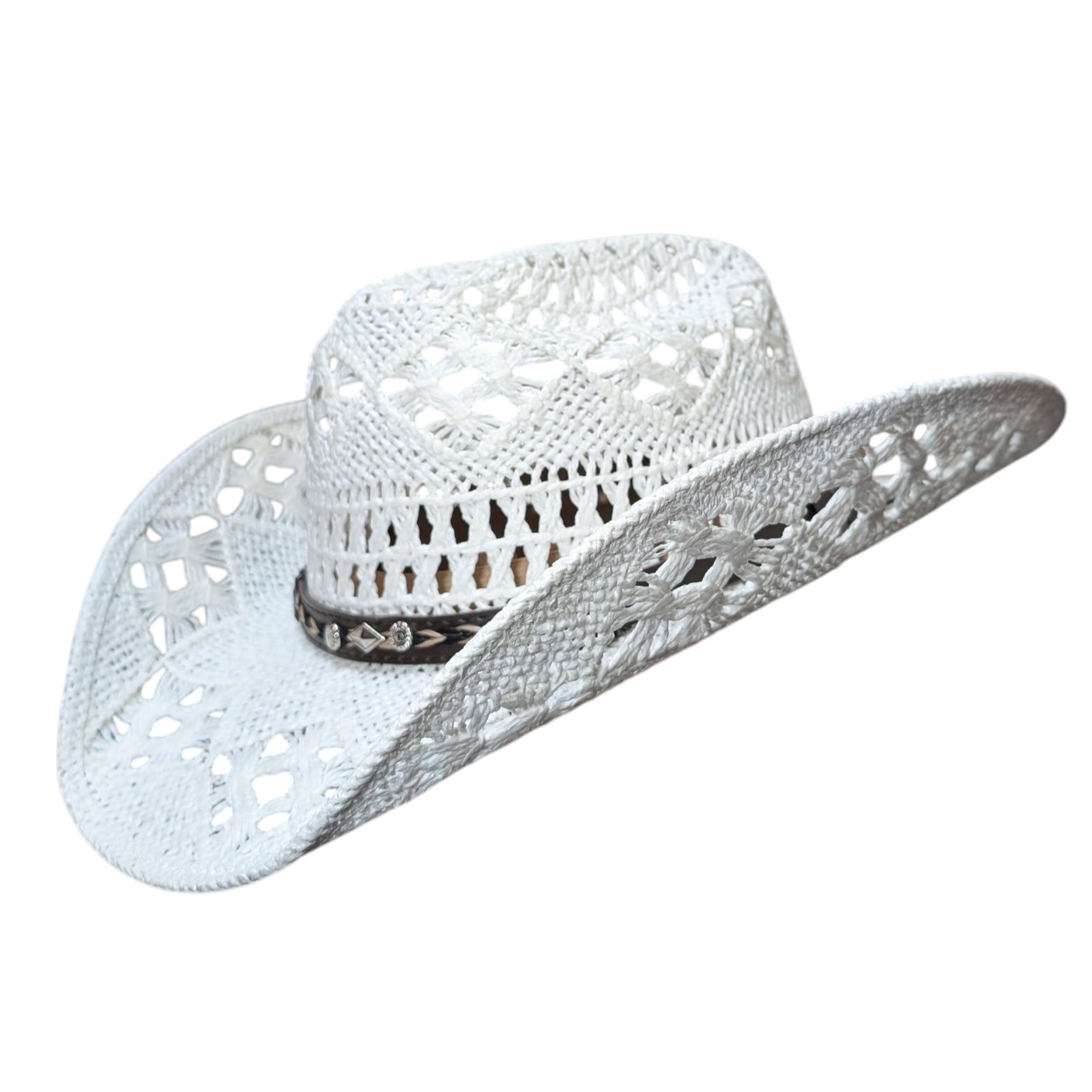 White Straw Cowboy Hat