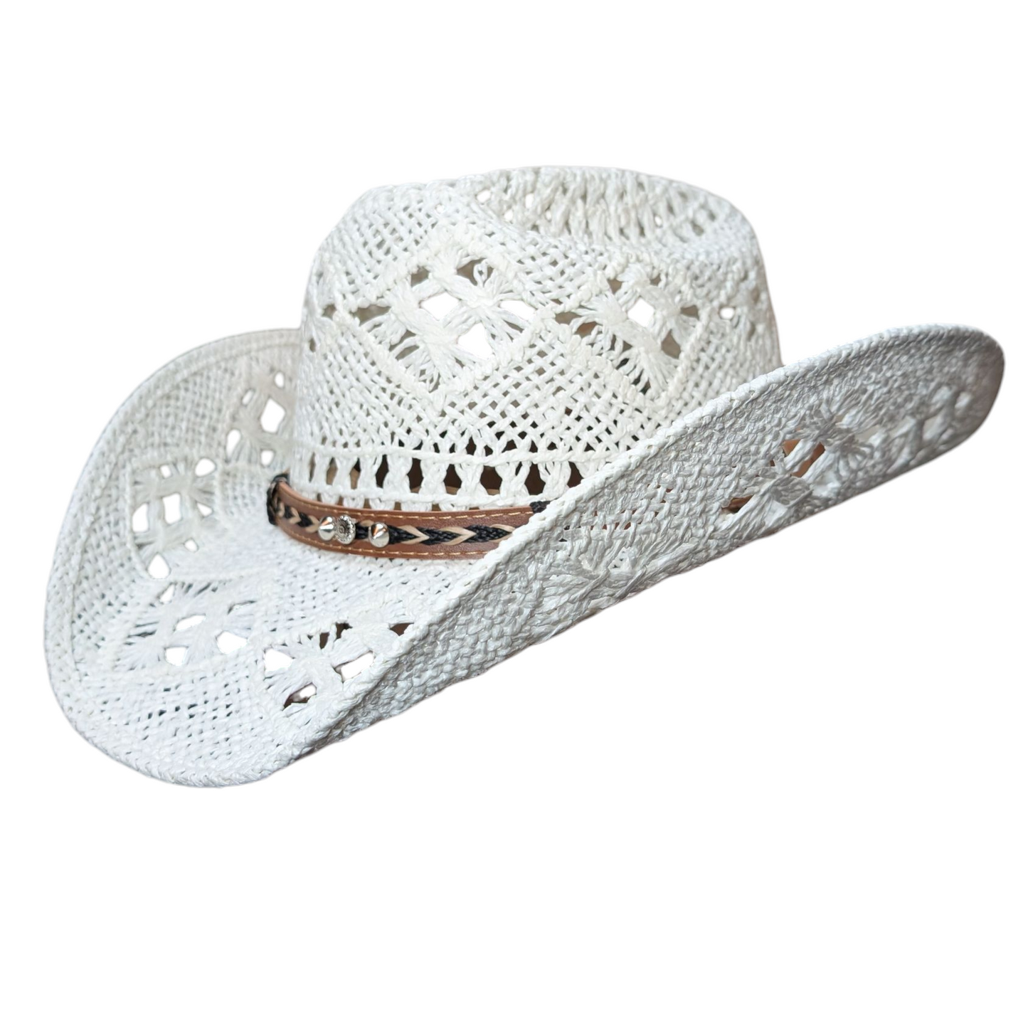 White Straw Cowboy Hat