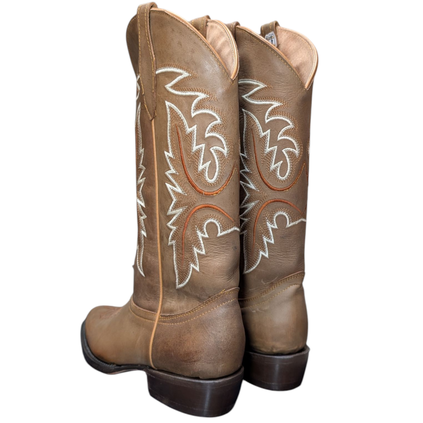 Women's Cowboy Boots (0061) - 14.5" Light Brown w/ Round Toe