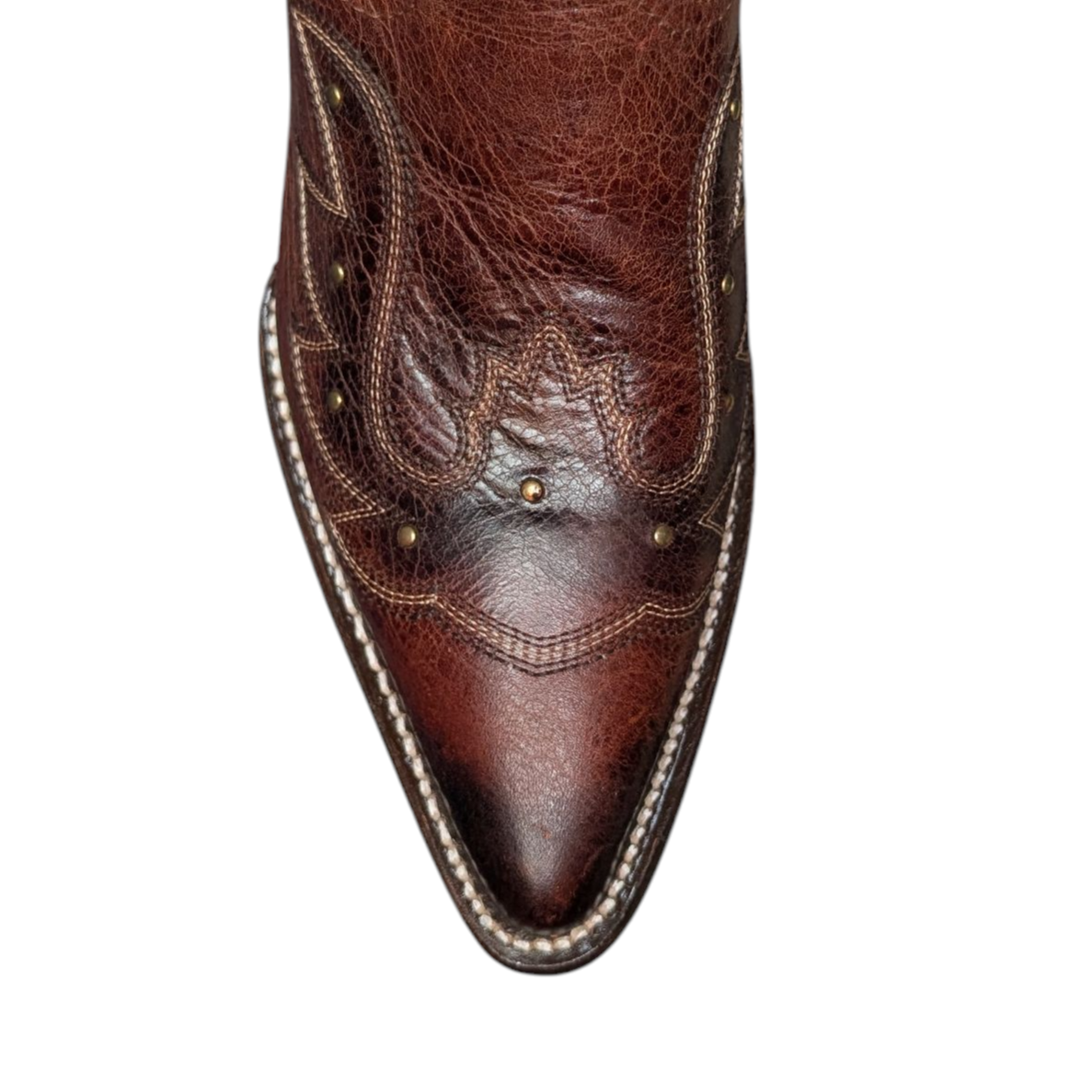 Women's Cowboy Boots (0078) - 21.5" Knee High Red Leather w/ Pointed Toe