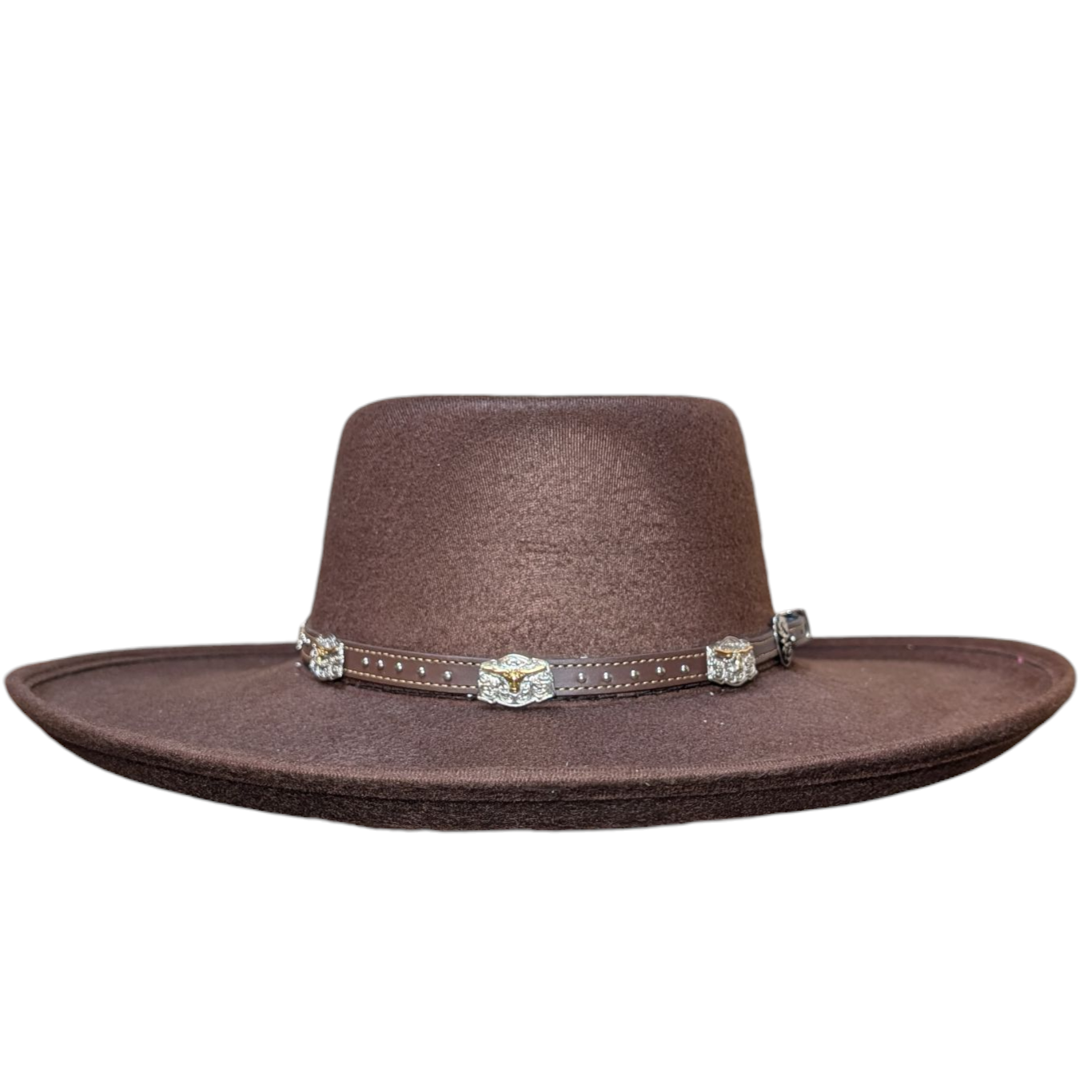Brown Flat Brim Cowboy Hat