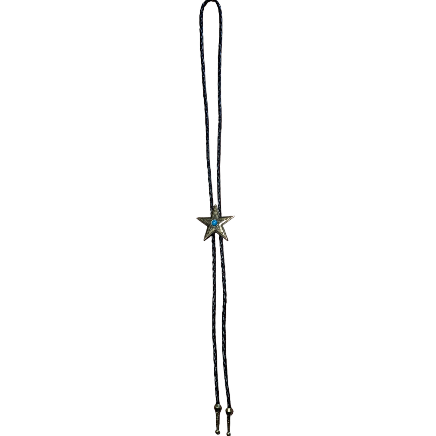 Western Bolo Tie (0012) - Bronze Star w/ Turquoise Stone