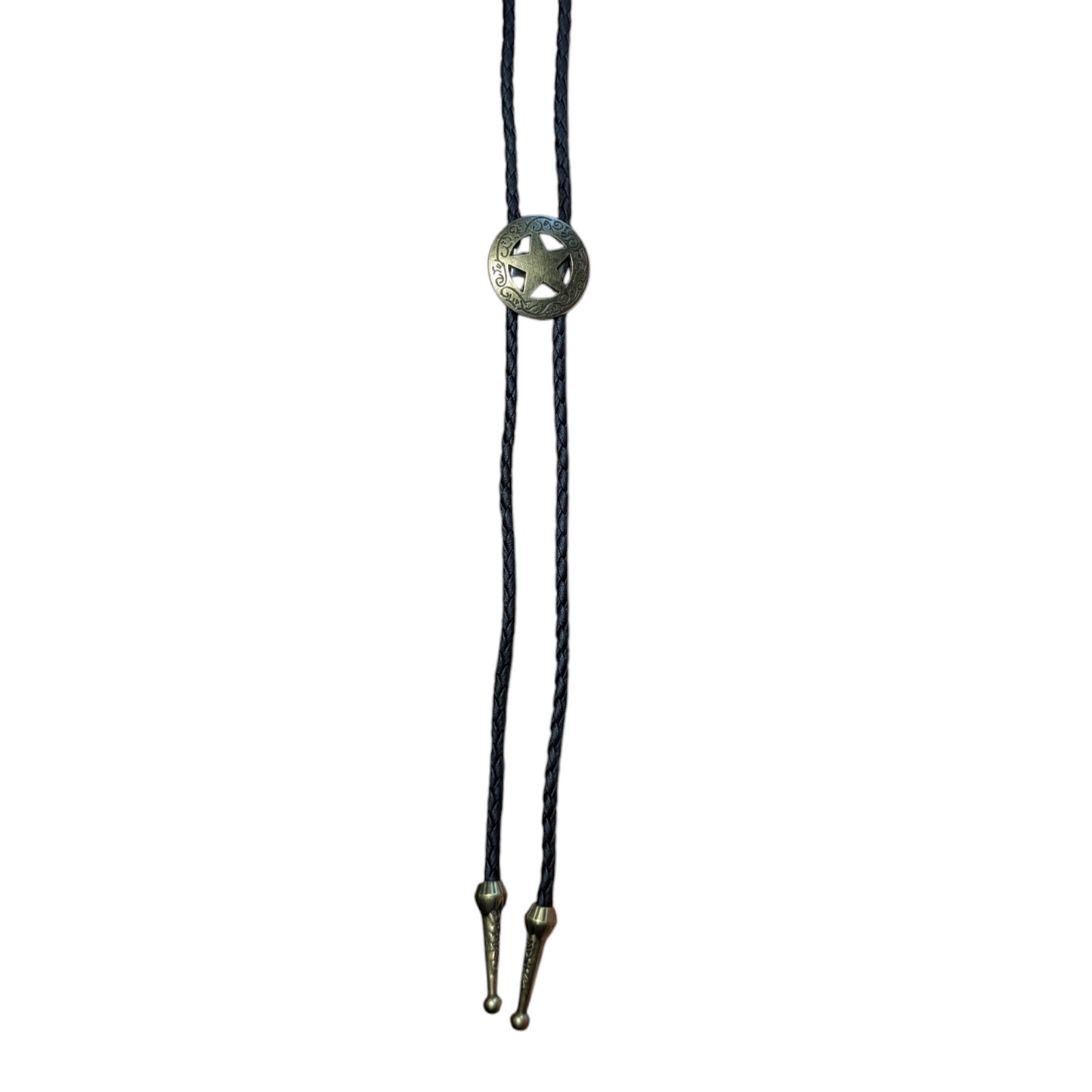 Western Bolo Tie (0016) - Bronze Star Circle