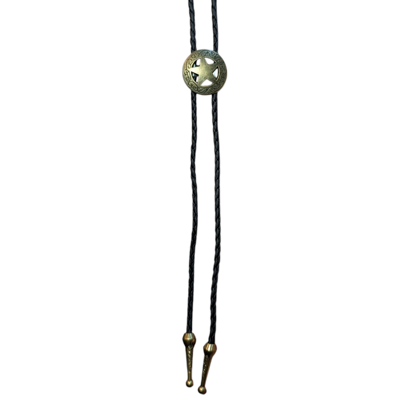 Western Bolo Tie (0016) - Bronze Star Circle