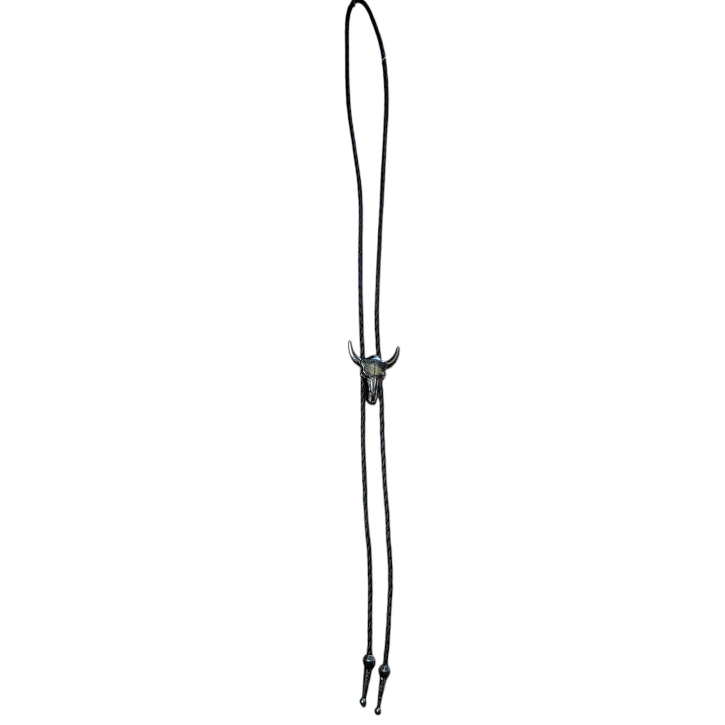 Western Bolo Tie (0023) - Silver Bull Head