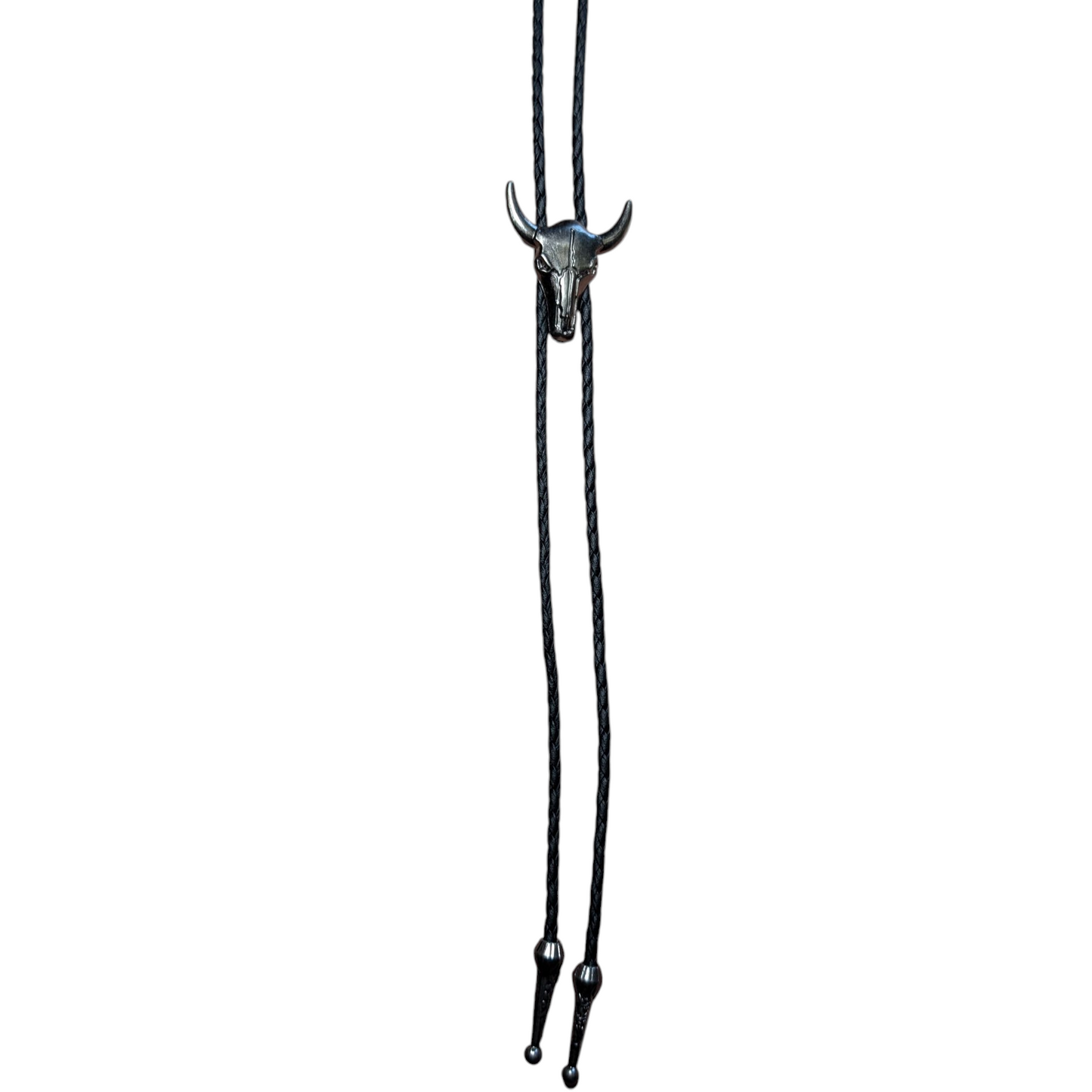 Western Bolo Tie (0023) - Silver Bull Head