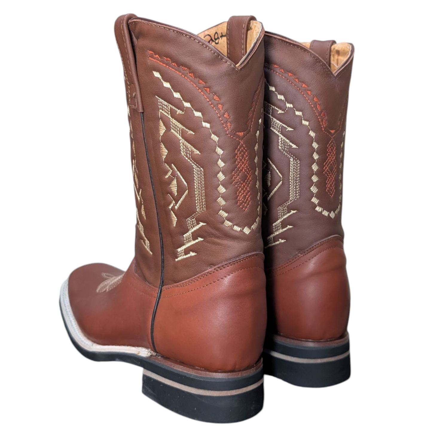 Men's Cowboy Boots (0070) - Mahogany Leather w/ Square Toe