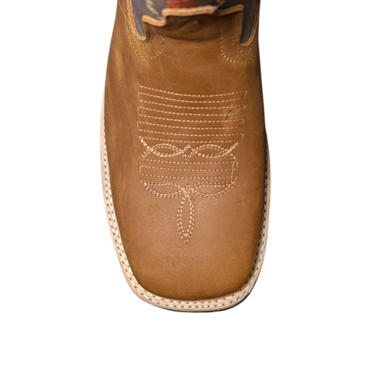 Men's Cowboy Boots (0071) - Brown & Grey Leather w/ Square Toe