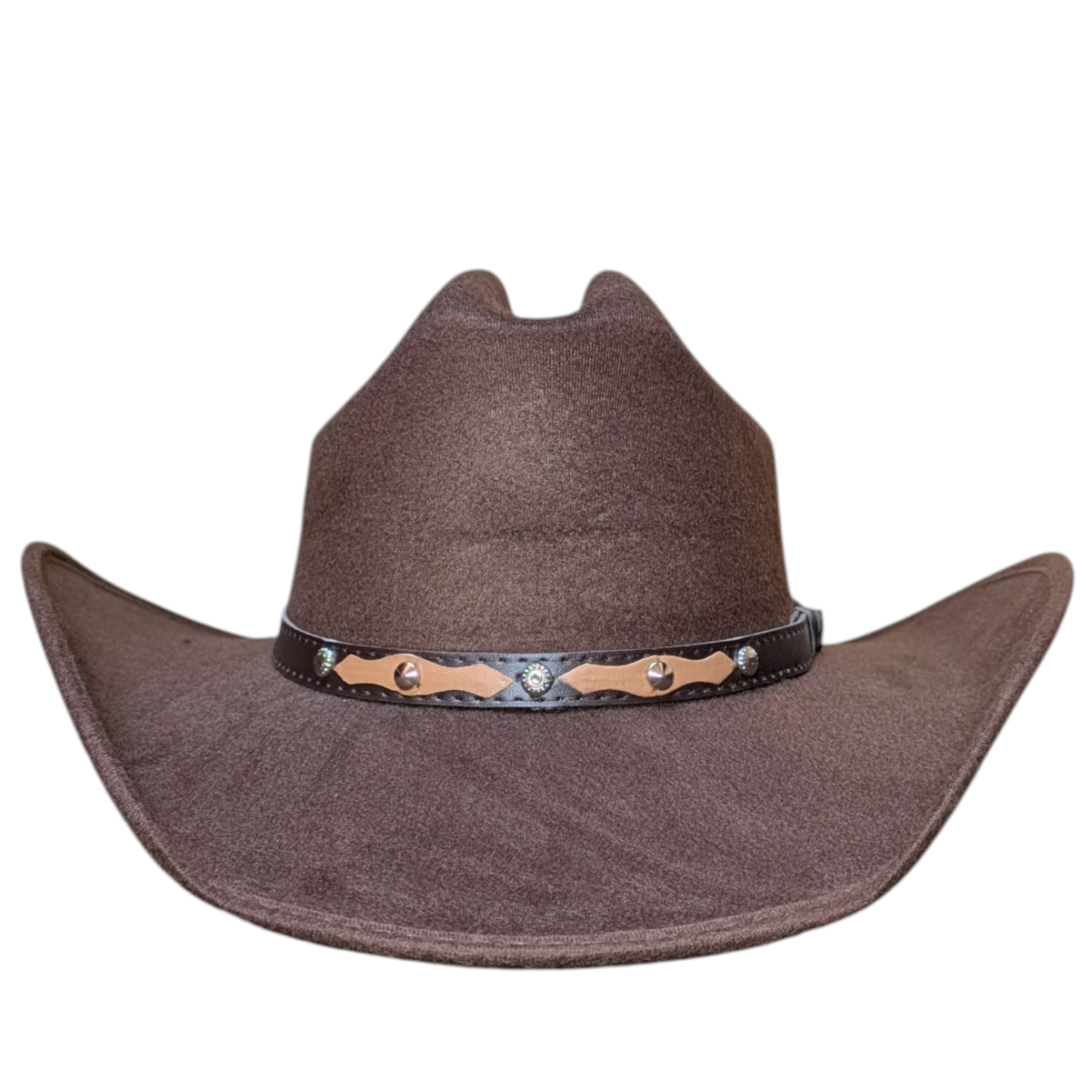 Rodeo Dark Brown Felt Cowboy Hat w/ Two-Tone Band