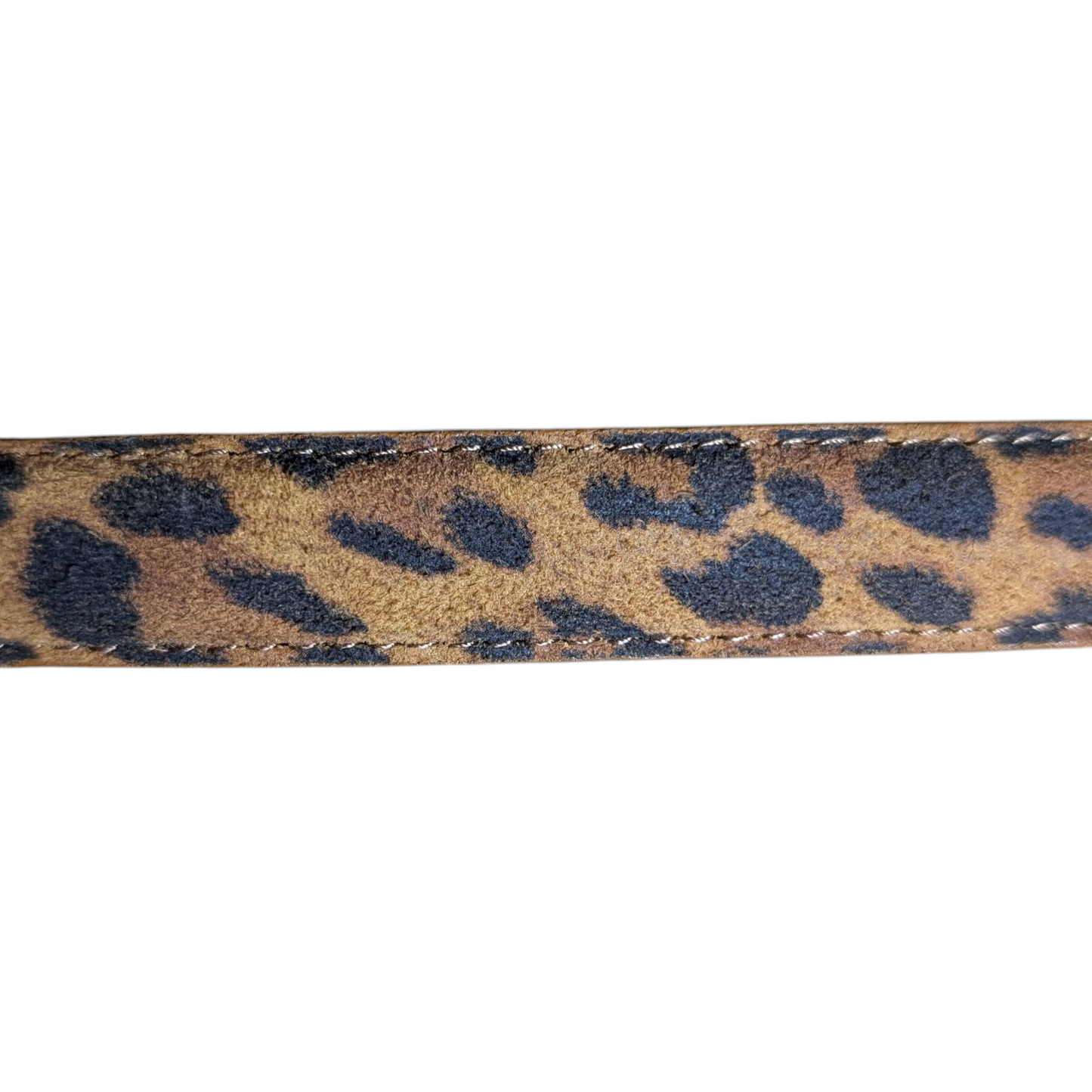 Western Leather Belt (0018) - Leopard Print w/ Small Gold Buckle (Thin Version)