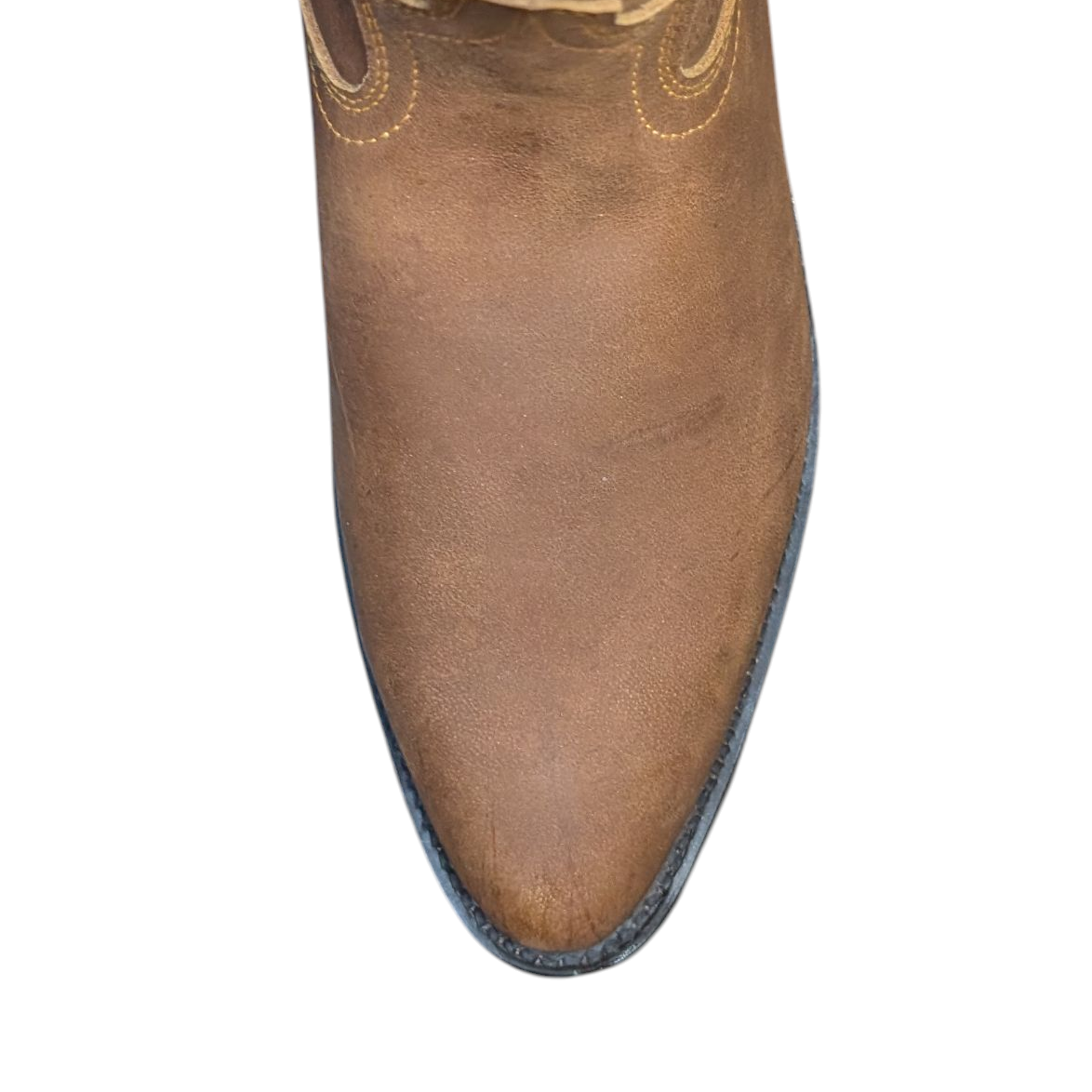 Men's Cowboy Boots (0074) - 14" Light Brown Leather w/ Round Toe