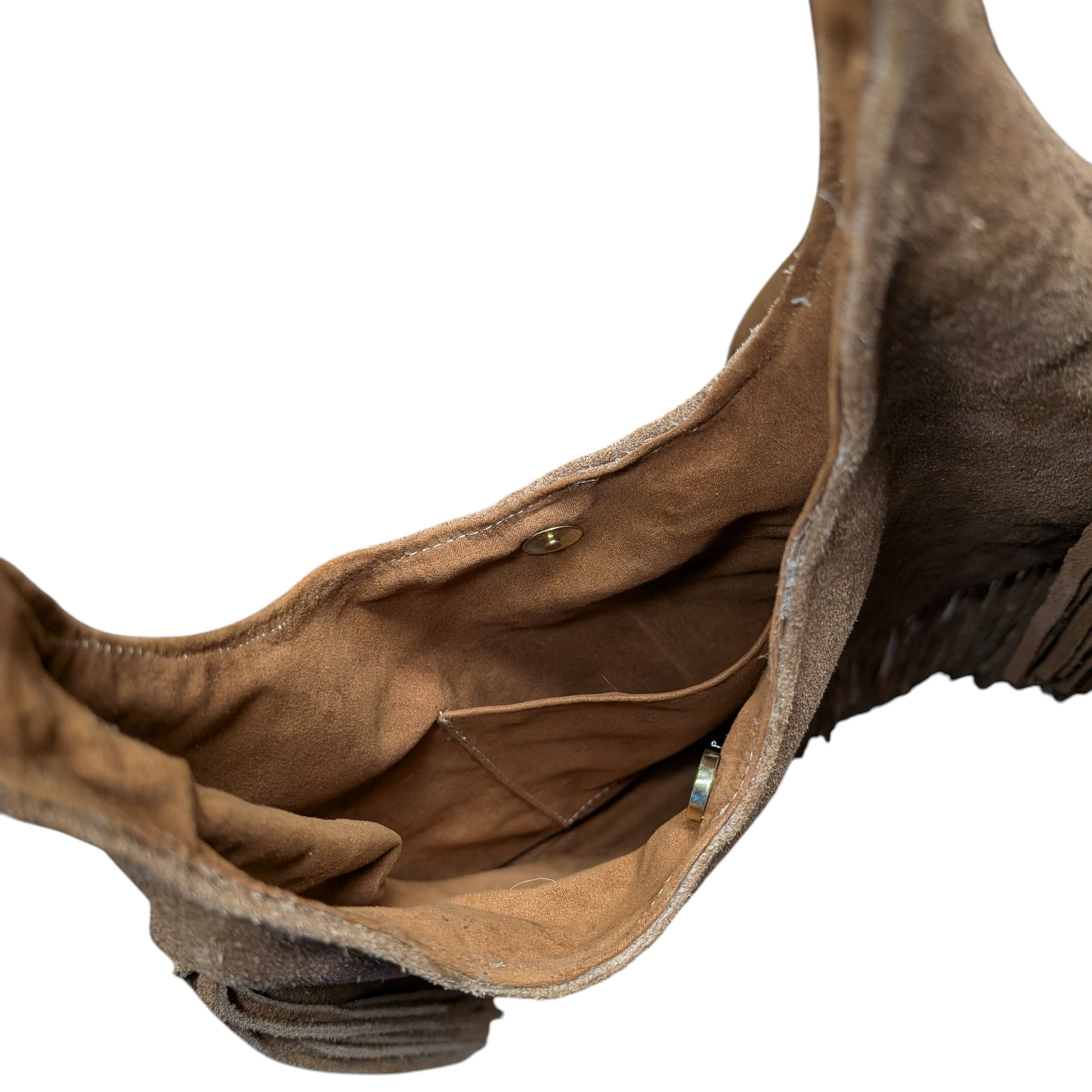 Western Fringe Leather Handbag (0019) - Light Brown