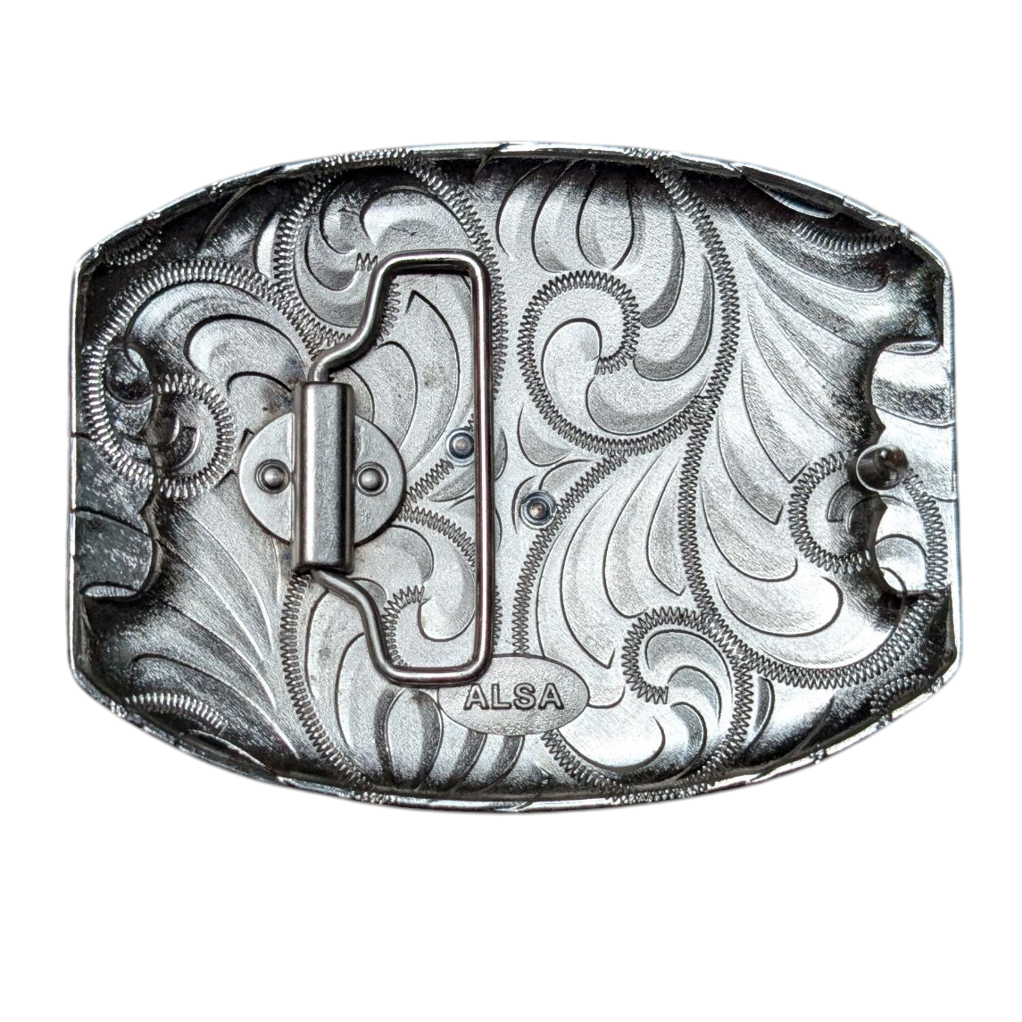 Western Buckle (0048) - Silver w/ Rose Gold w/ Mixed Stones