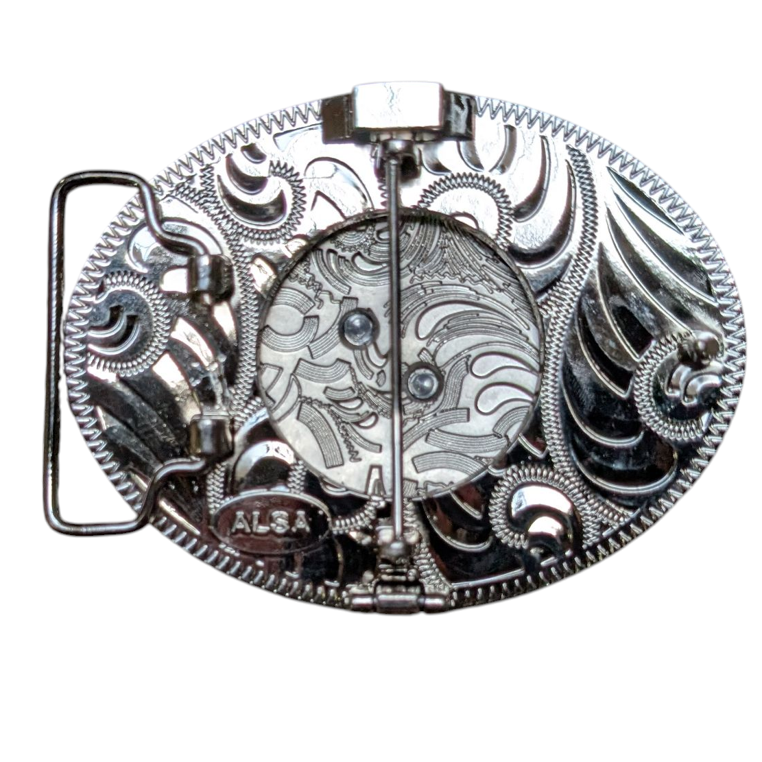 Western Buckle (0052) - Silver and Gold Horse Head - Can Holder