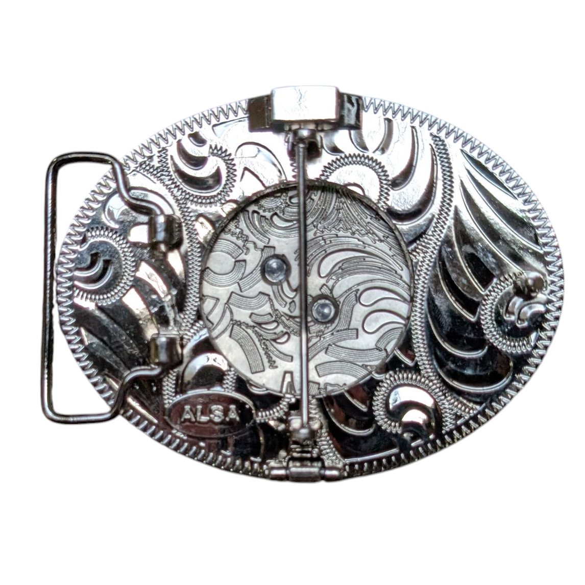 Western Buckle (0053) - Silver and Gold Longhorn - Can Holder