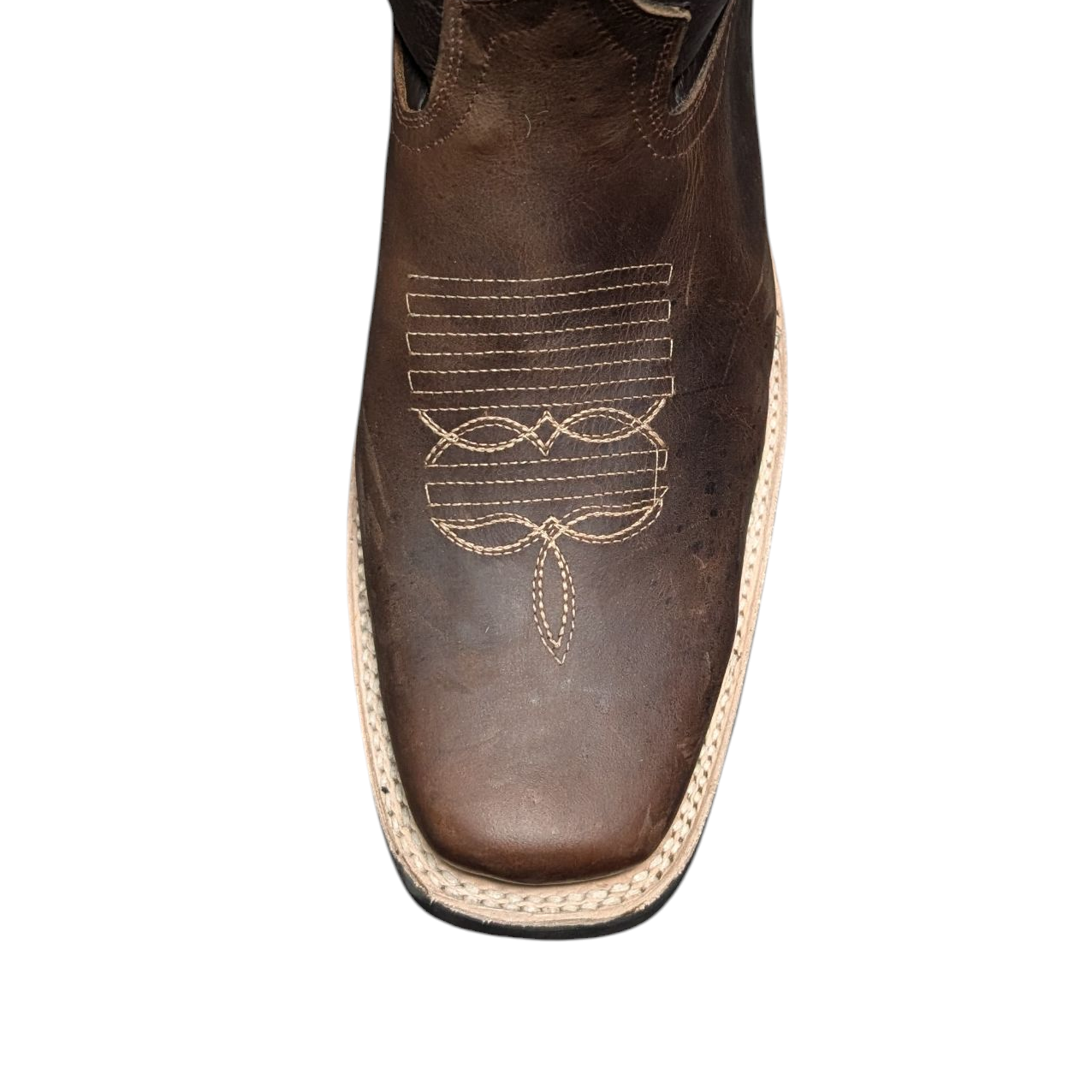 Men's Cowboy Boots (0084) - 12" Dark Brown & Black Leather w/ Square Toe