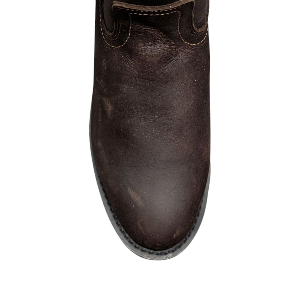 Unisex Boots (0087) - 11" Dark Brown Leather Round Toe Boot