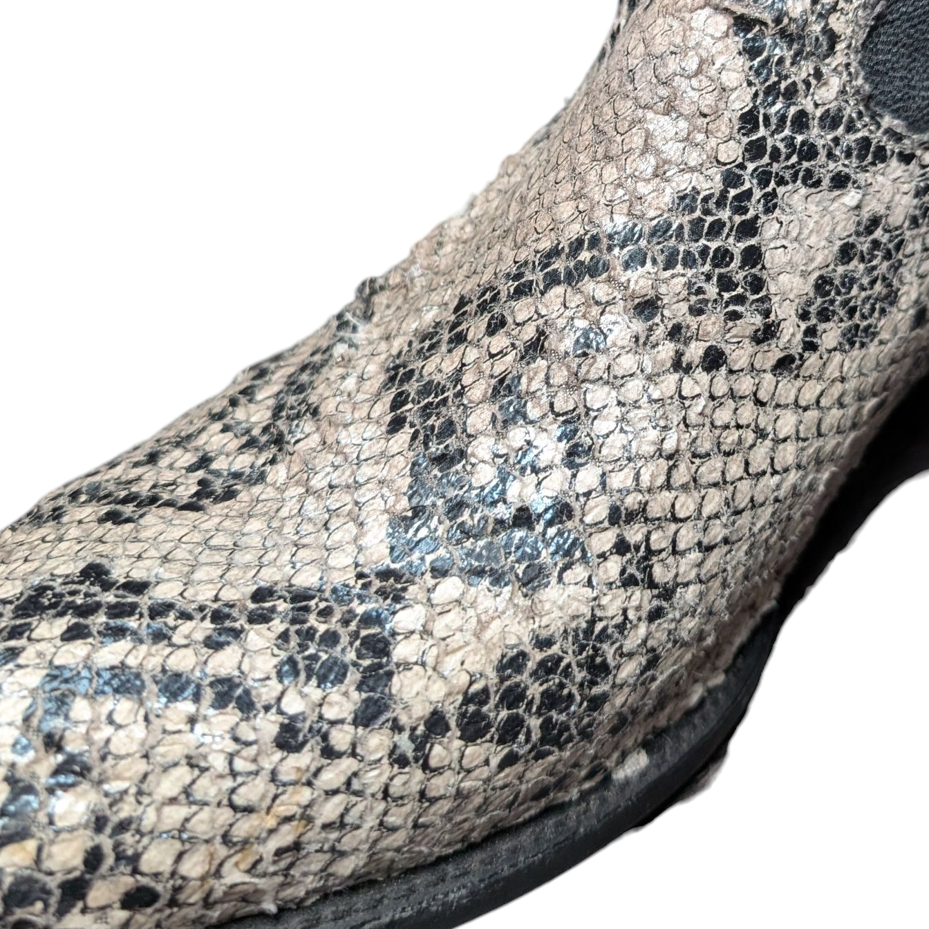 Men's Exotic Leather Cowboy Boots (0094) - 15.5" Python Snake Skin w/ Western Stitching & Round Toe