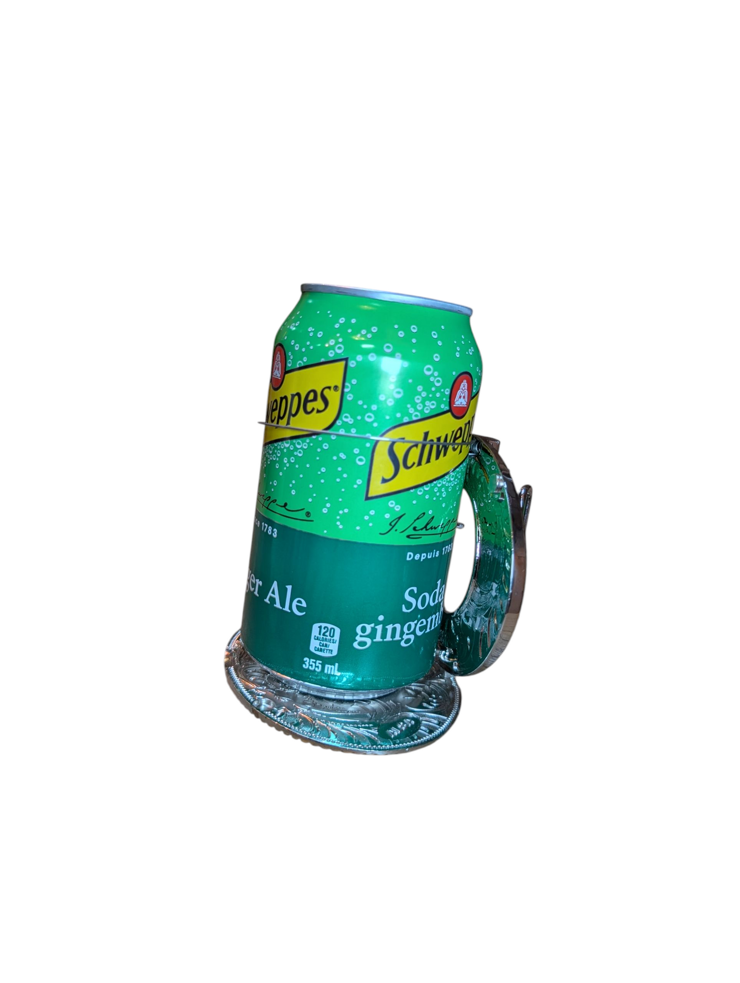 Western Buckle (0052) - Silver and Gold Horse Head - Can Holder