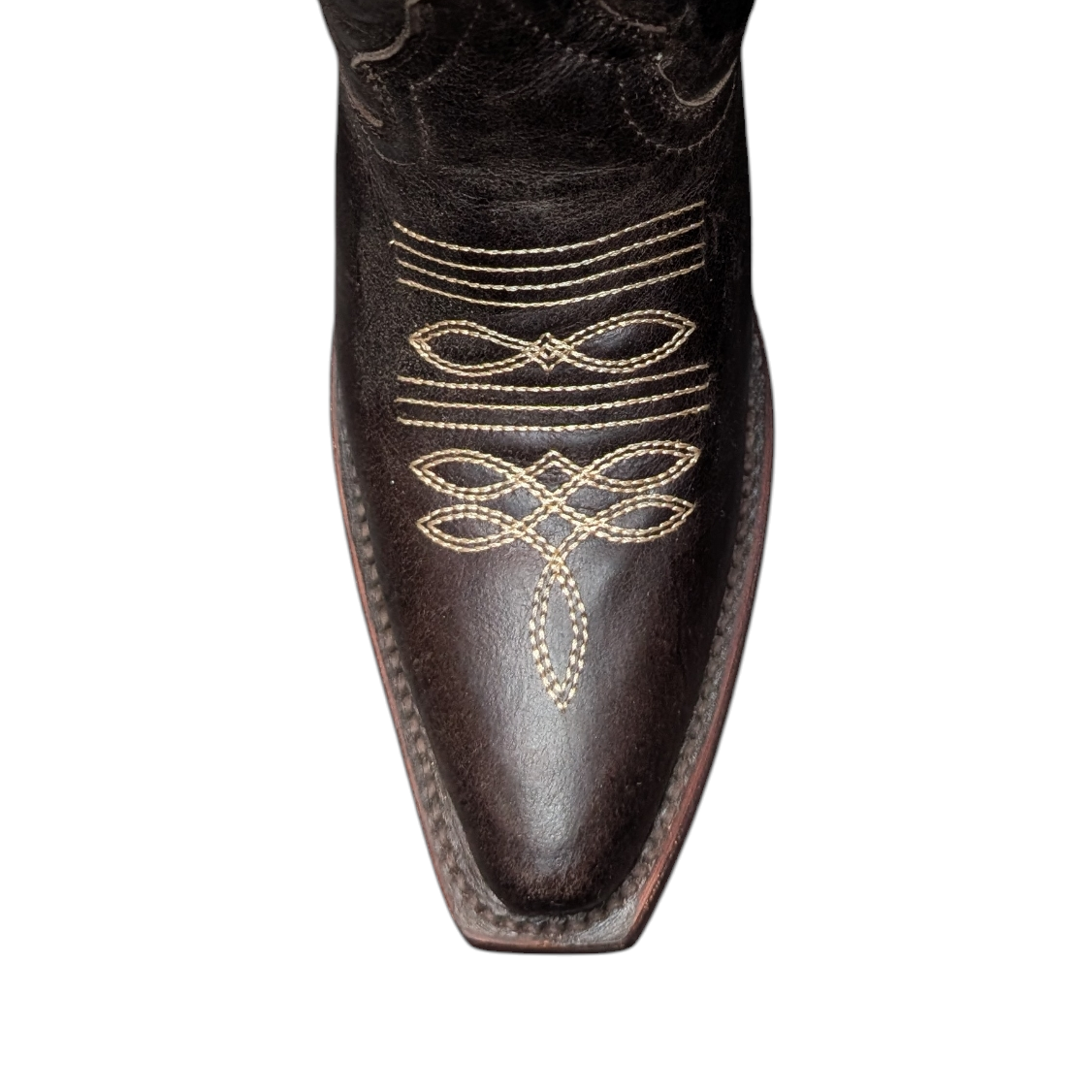 Women's Cowboy Boots (0100) - 15.5" Dark Rustic Brown Leather w/ Snip Toe (style2)