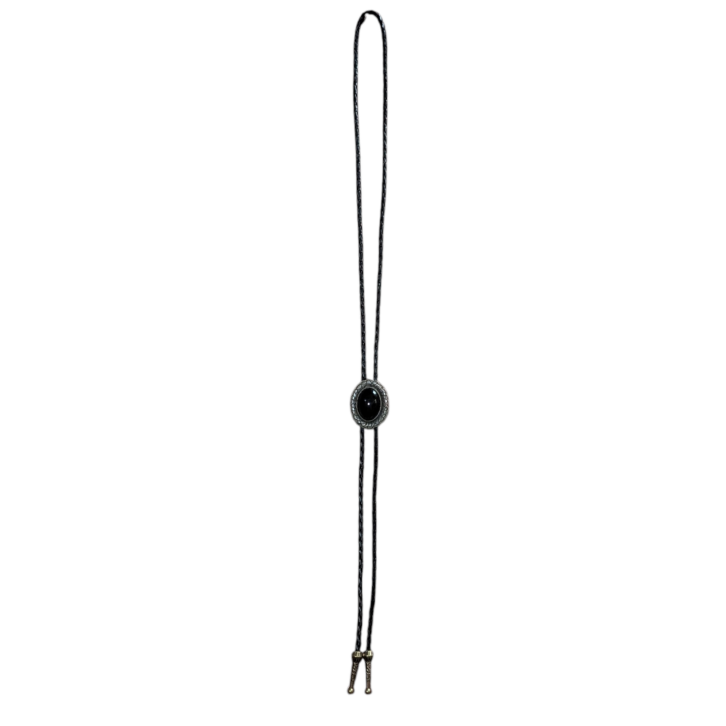 Western Bolo Tie (0059) - Bronze w/ Black Oval Stone