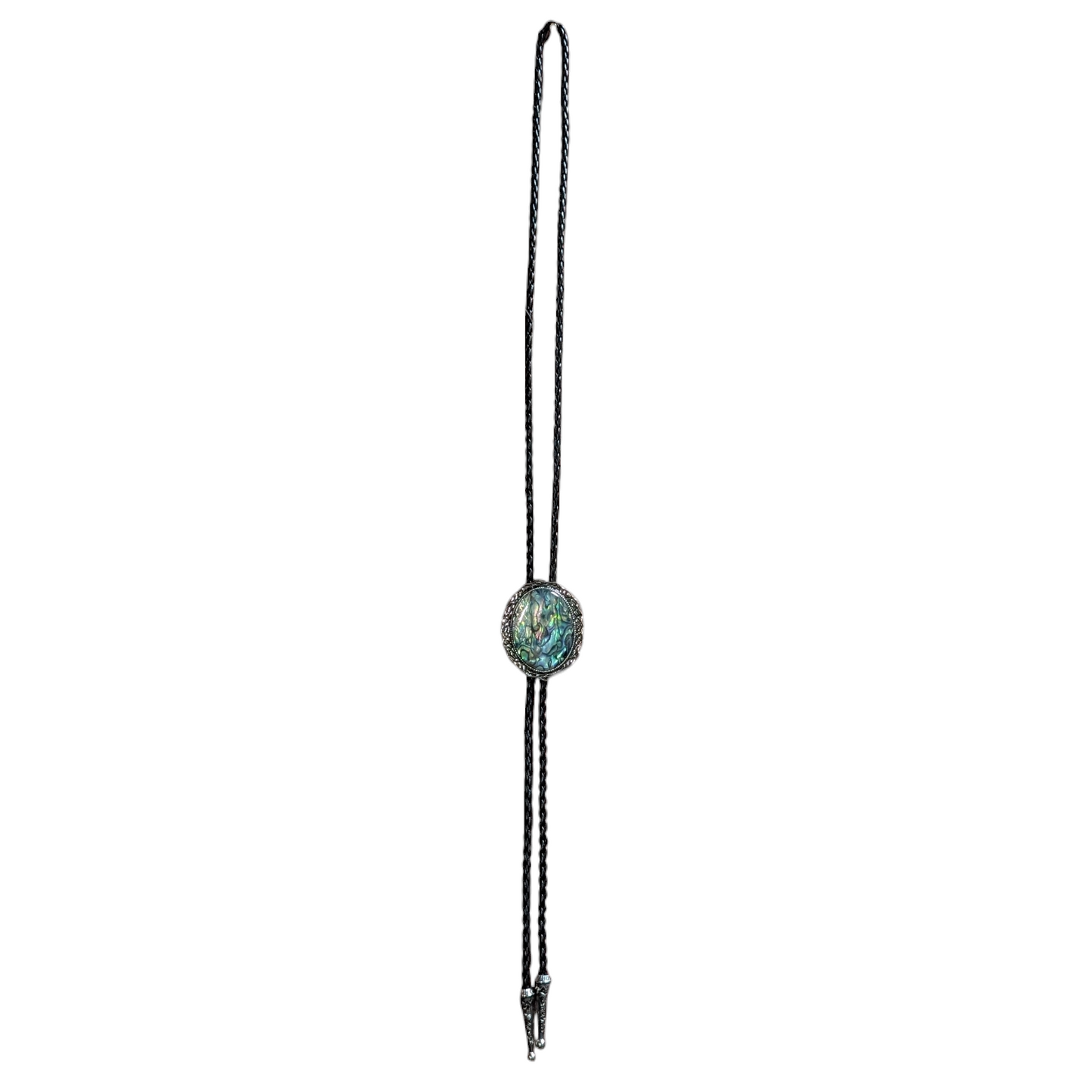 Western Bolo Tie (0067) - Silver w/ Multi-Color Stone