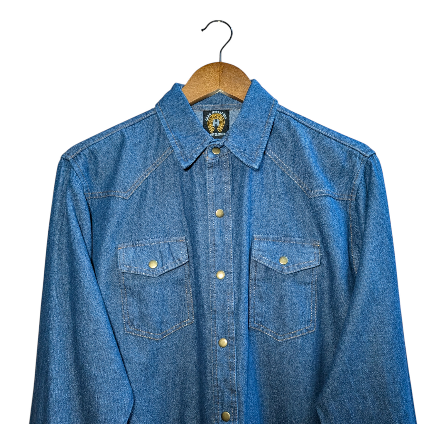 Western Shirt (0023) - Blue 'Denim' Shirt