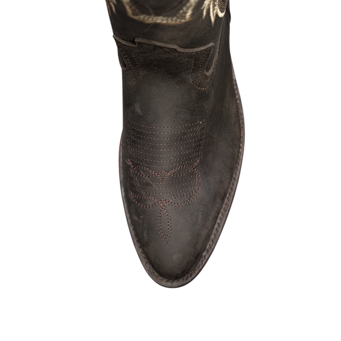 Cowboy Boots (0103) - 16.5" Dark Brown w/ Round Toe & Rubber Sole