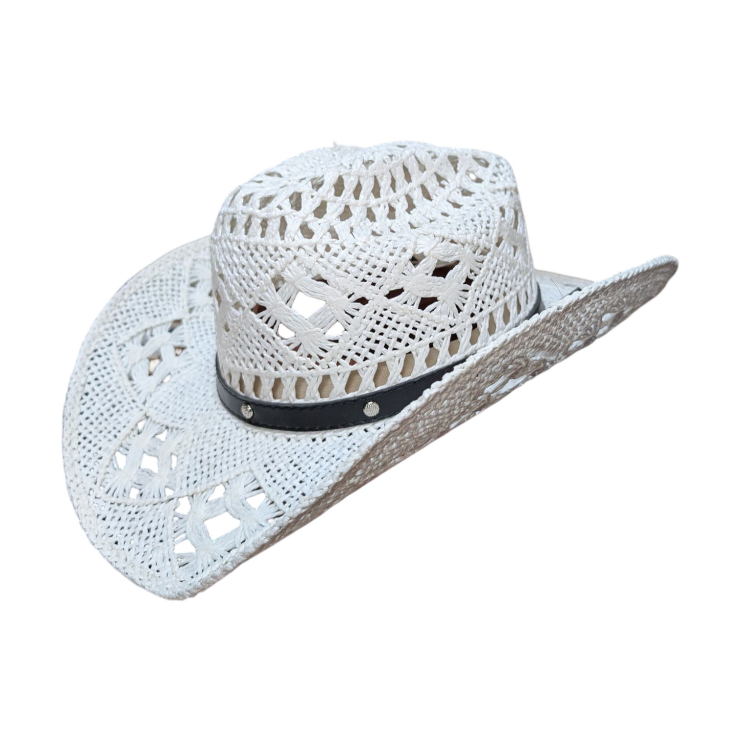 White Straw Cowboy Hat
