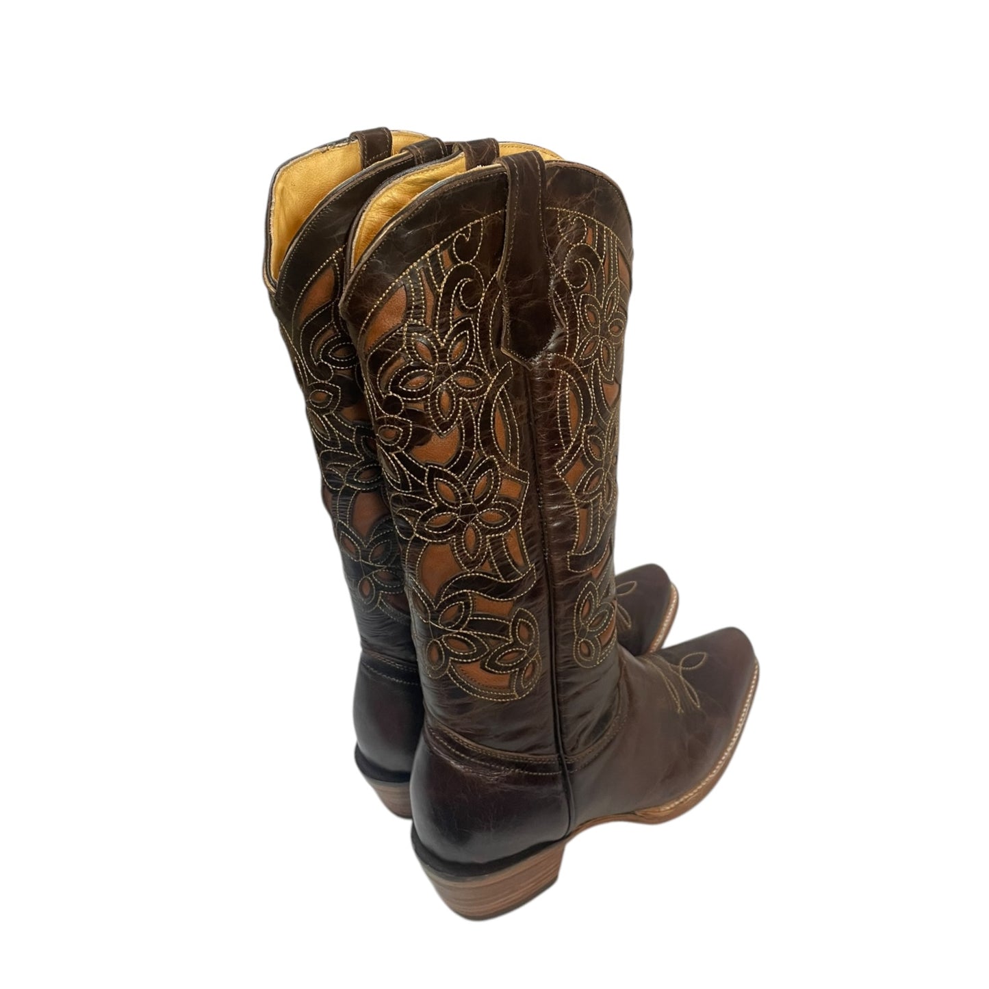 Women's Cowboy Boots (0033) - 18" Tall Leather Snip Toe