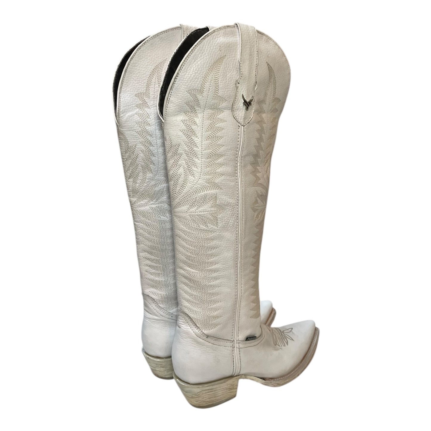 Women's Cowboy Boots (0036) - 20.5" Knee High White with J Toe