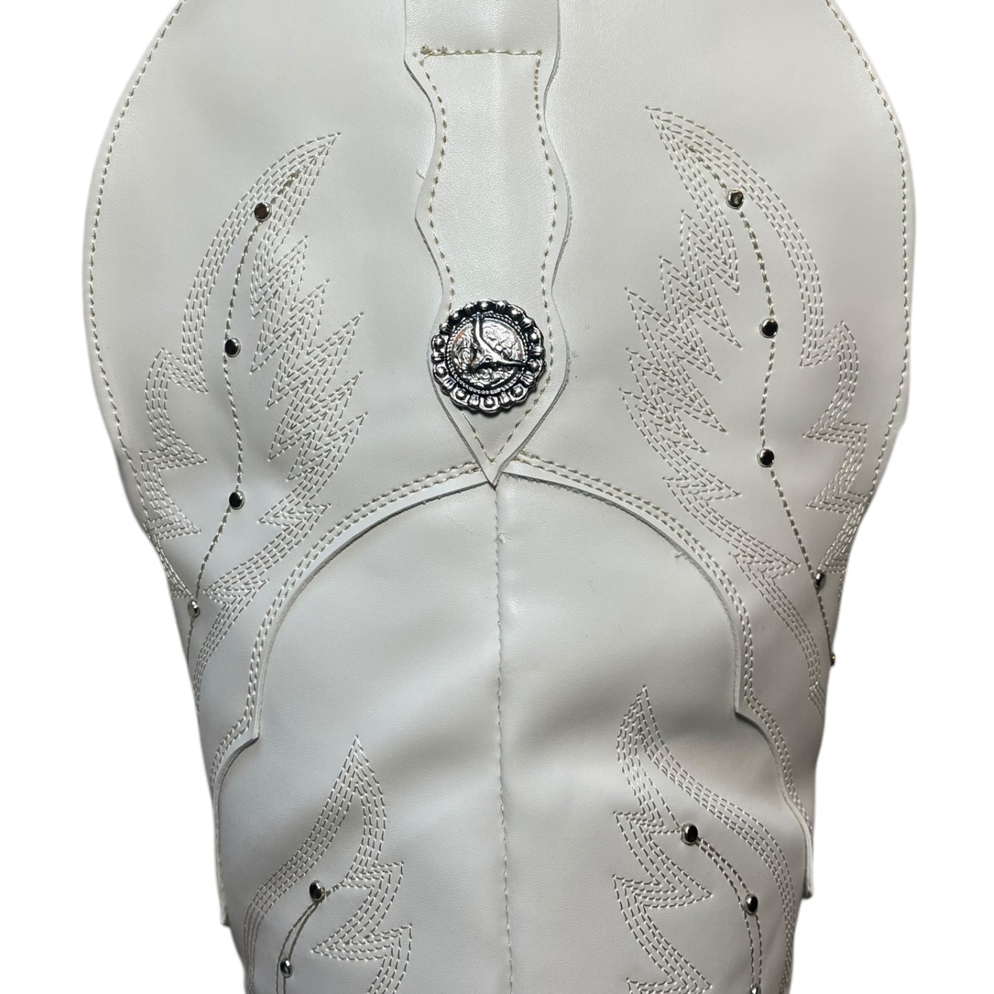 Women's Cowboy Boots (0038) - 24" Above-Knee (Synthetic Leather) White with Round Toe