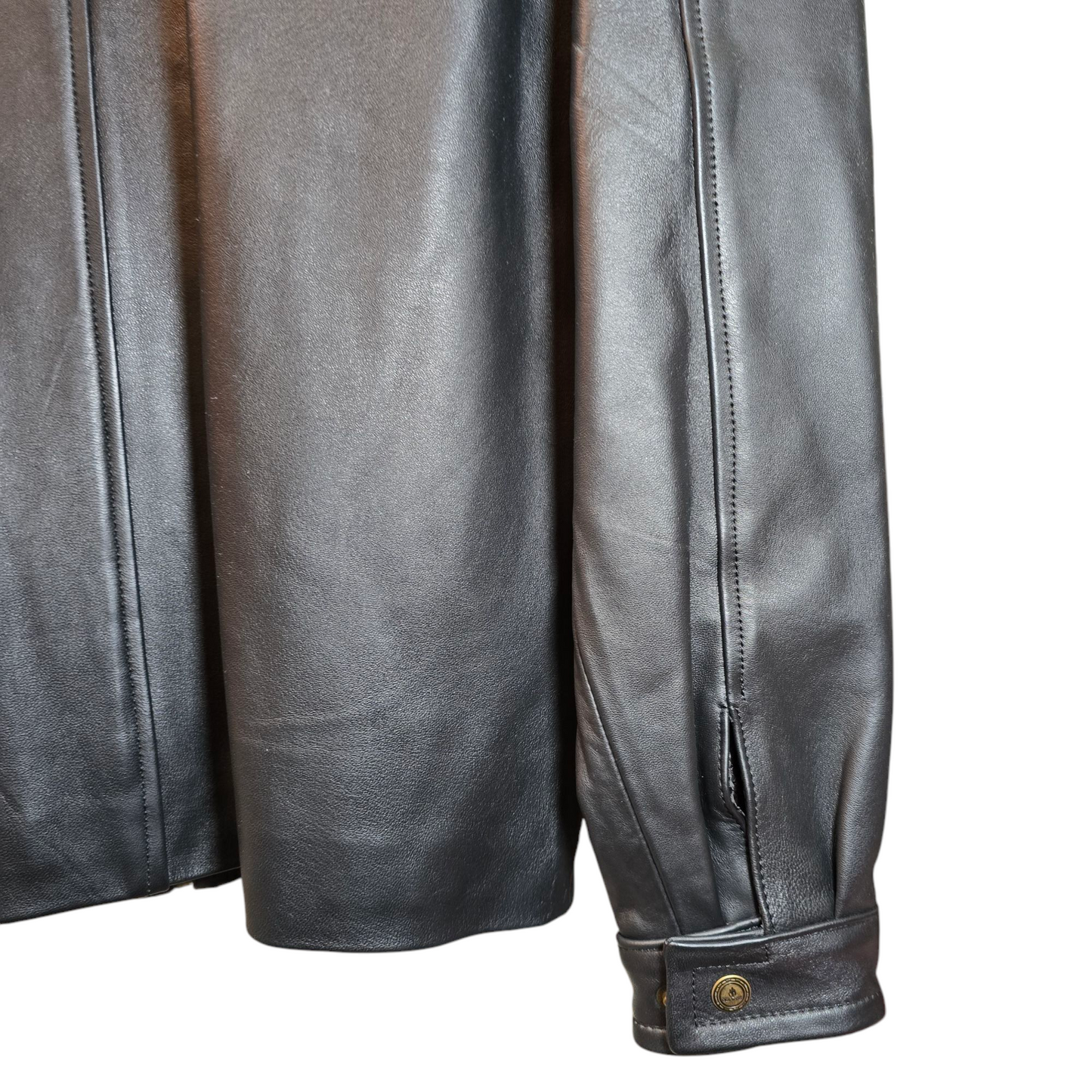 Classic Black Leather Jacket 0002 (Size 38)