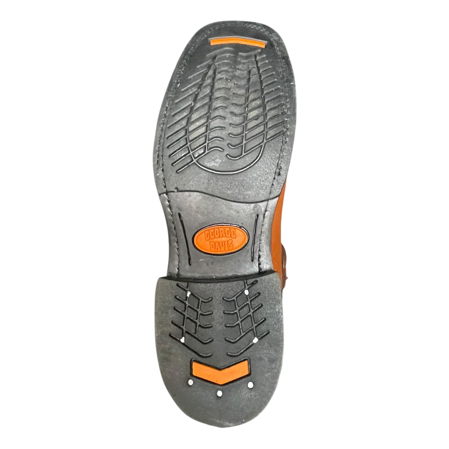 Men's Cowboy Boots (0022) - 11½" Square Toe Tan/Brown Leather Western Stitching