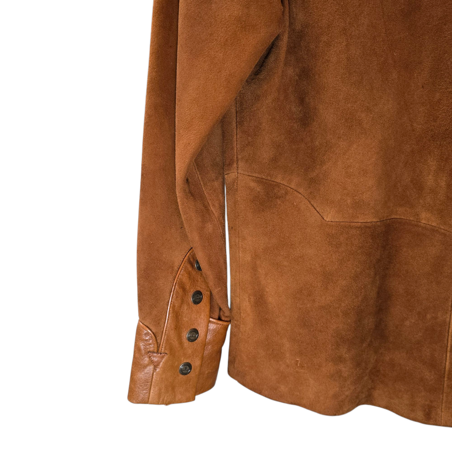 Classic Western-Style Leather Shirt Jacket 0001 (Size 36)