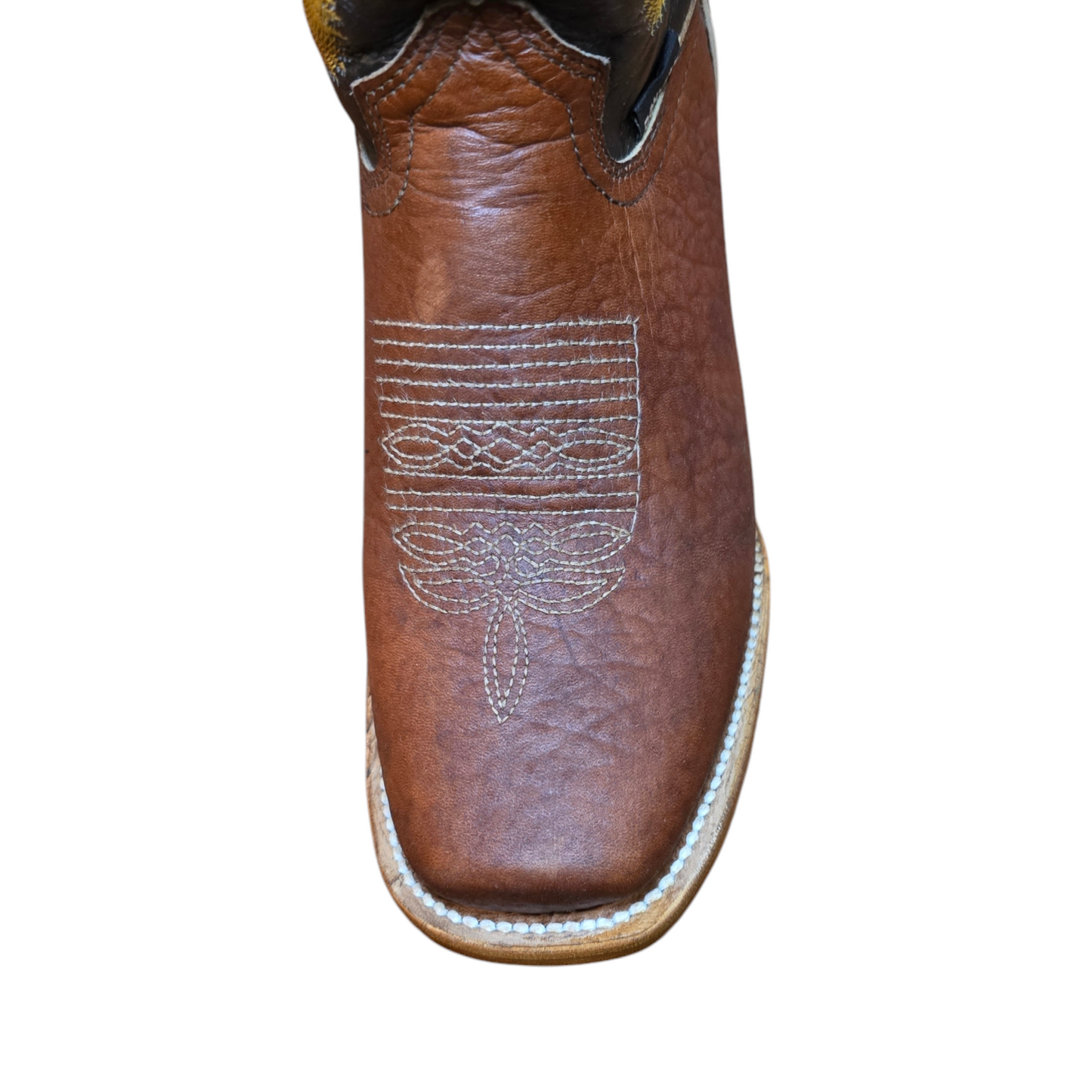 Women's Cowboy Boots (0007) - 13 " Square Toe Light Brown with Sunflowers