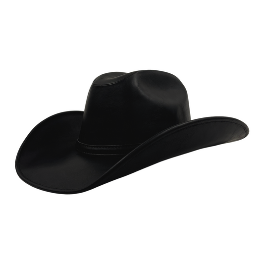 Outlaw Black Faux-Leather Hat
