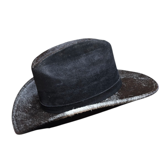 Genuine Cowhide Hat - Black & White