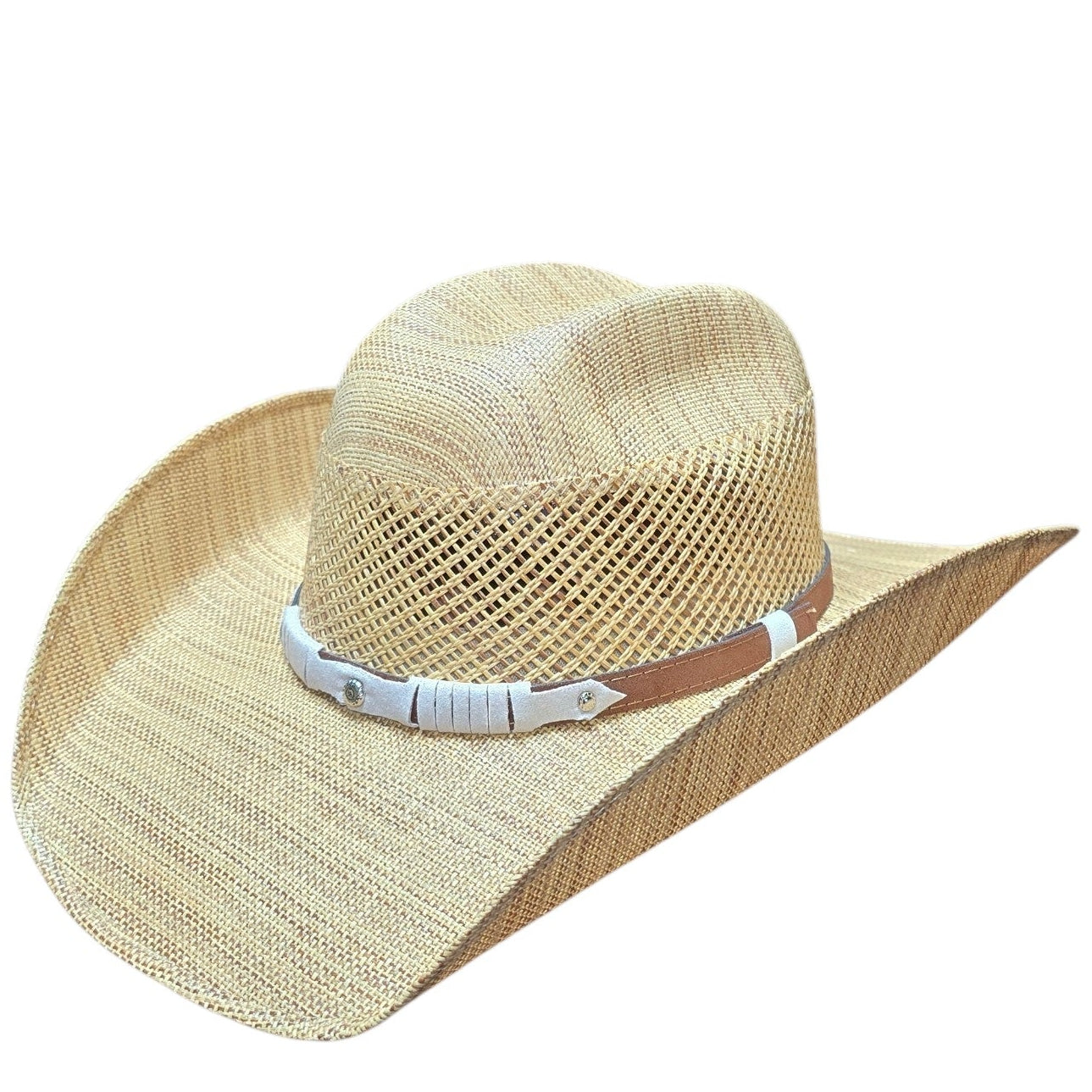 Straw Cowboy Hat with Vented Mesh