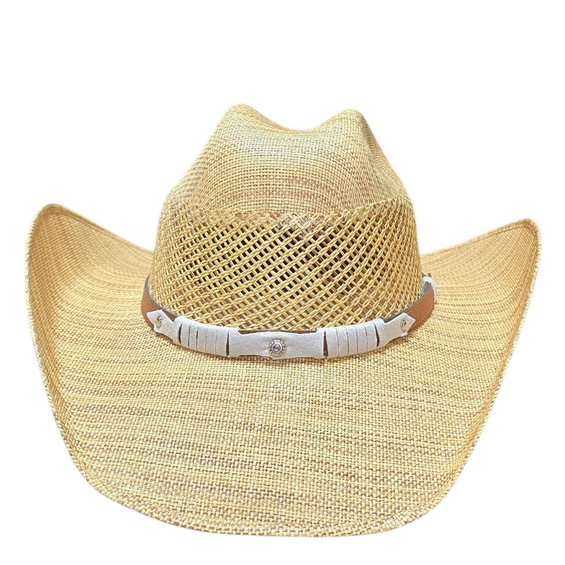 Straw Cowboy Hat with Vented Mesh