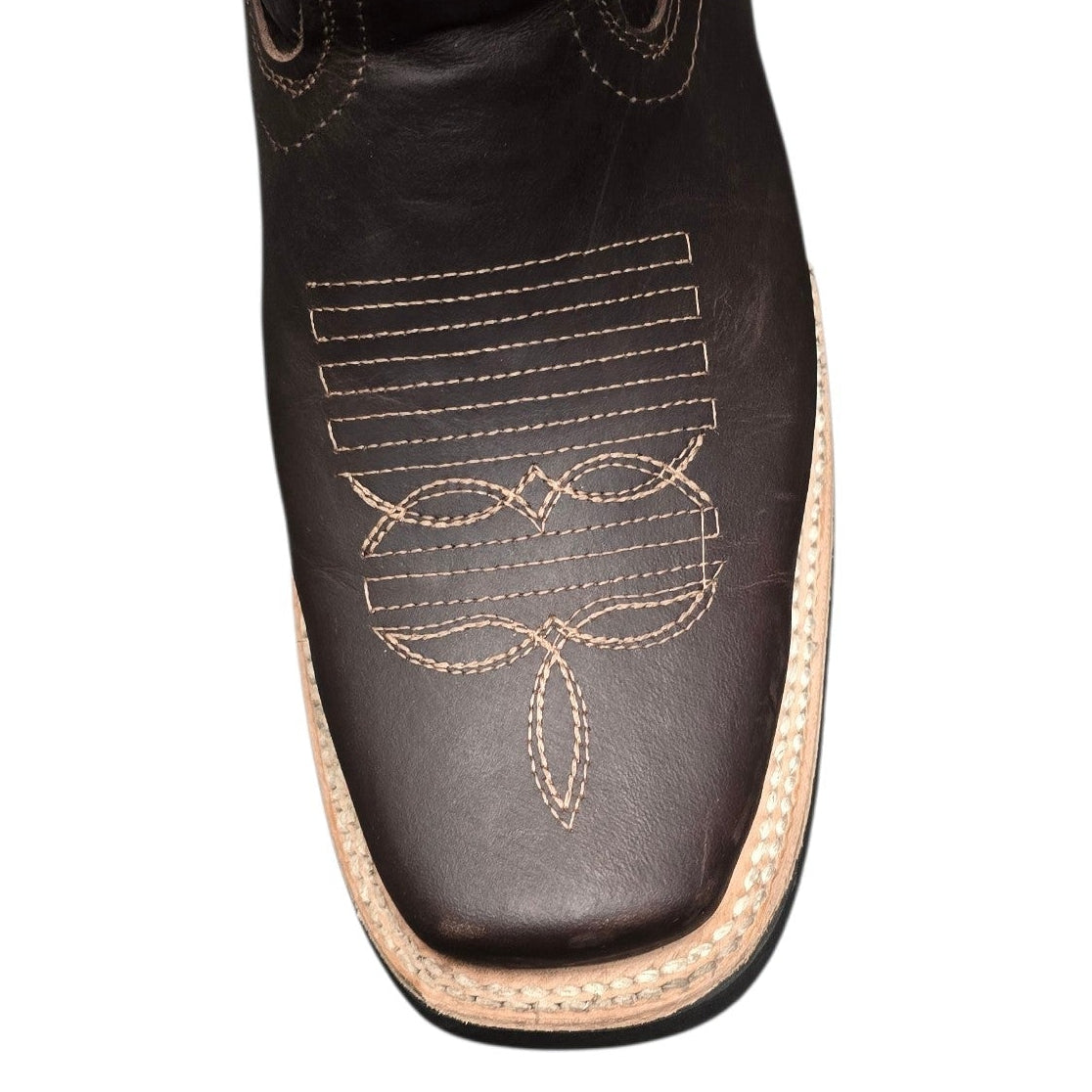 Cowboy Boots (0155) - 12" Dark Brown Leather w/ Western Stitching & Rodeo Toe